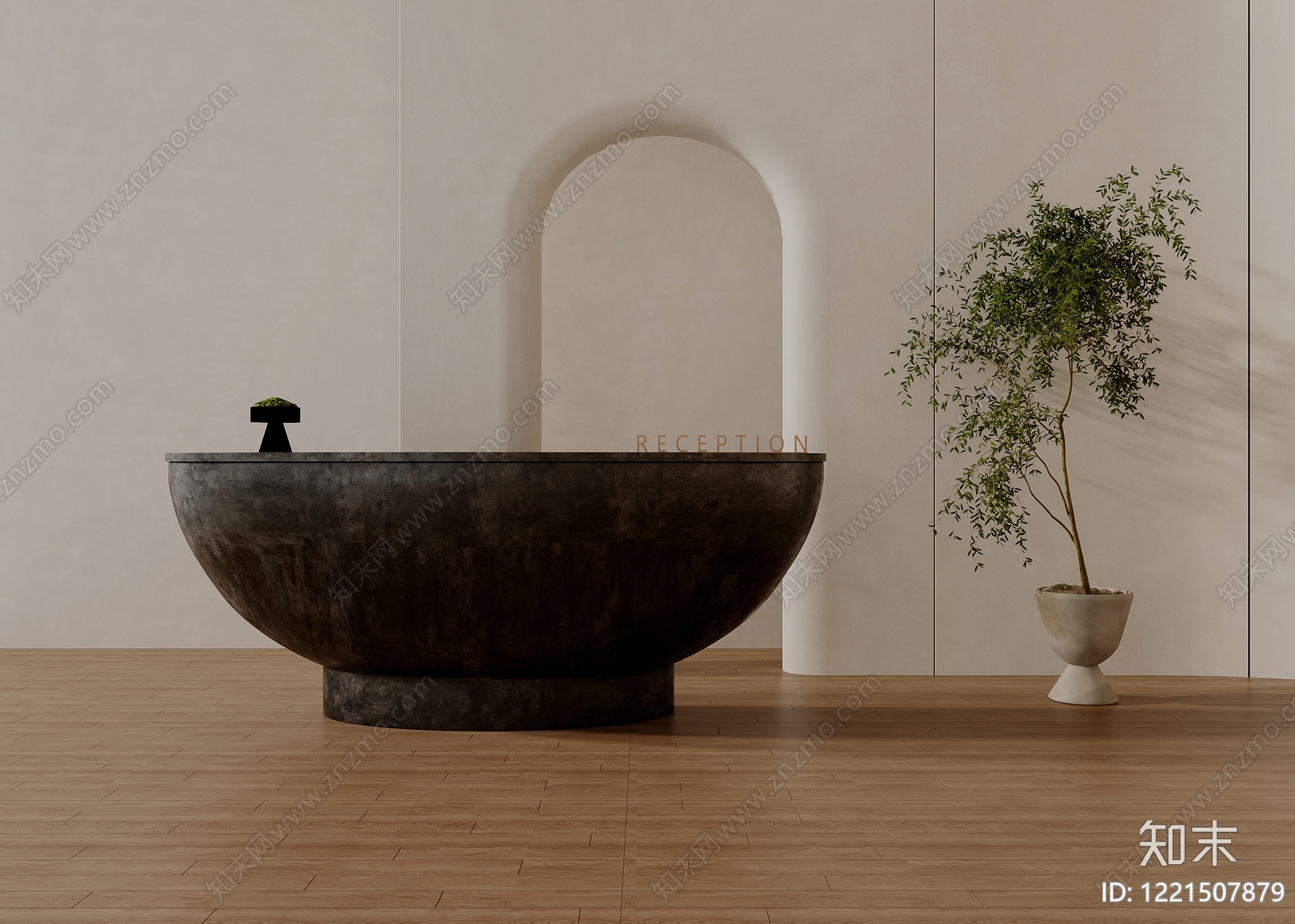 侘寂酒店大堂3D模型下载【ID:1221507879】