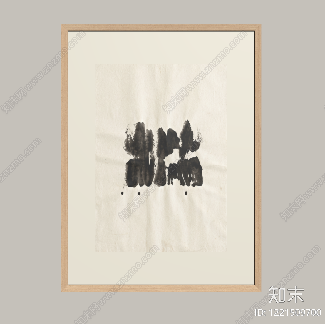 现代侘寂风挂画SU模型下载【ID:1221509700】