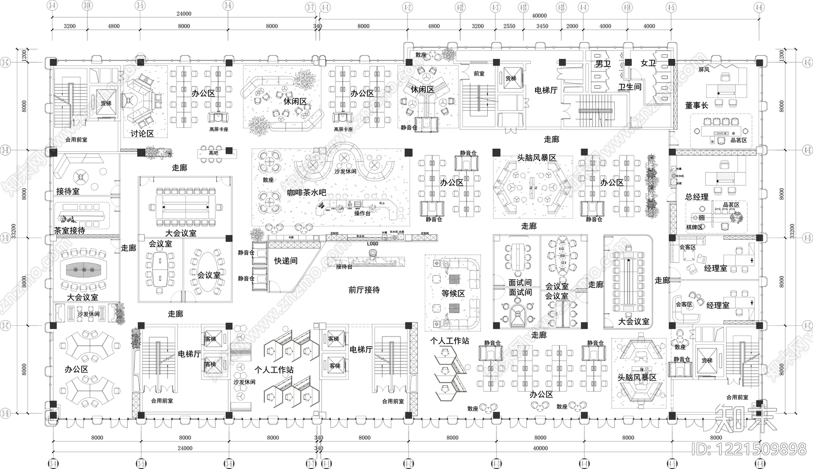 整体办公空间CAD图纸