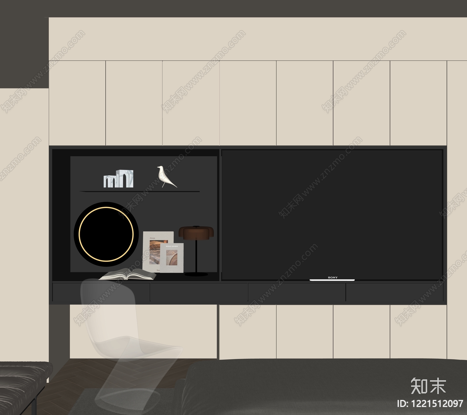 极简主义衣柜SU模型下载【ID:1221512097】