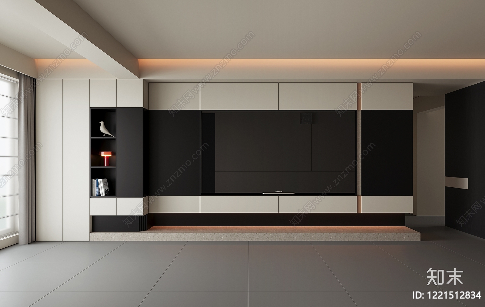 极简背景墙SU模型下载【ID:1221512834】