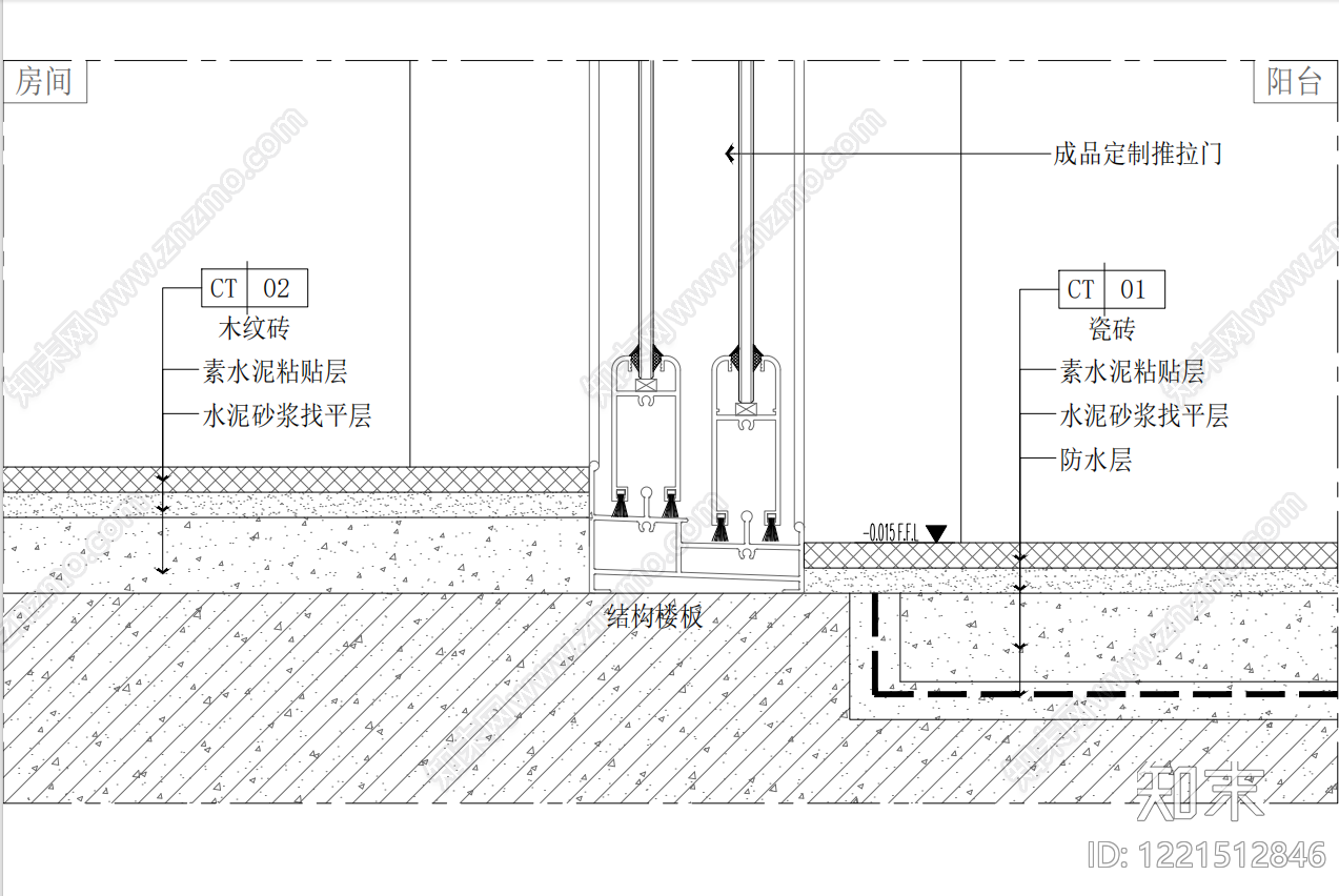 门槛石节点CAD图纸