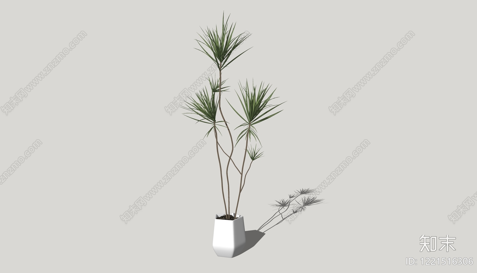 极简盆栽SU模型下载【ID:1221516306】
