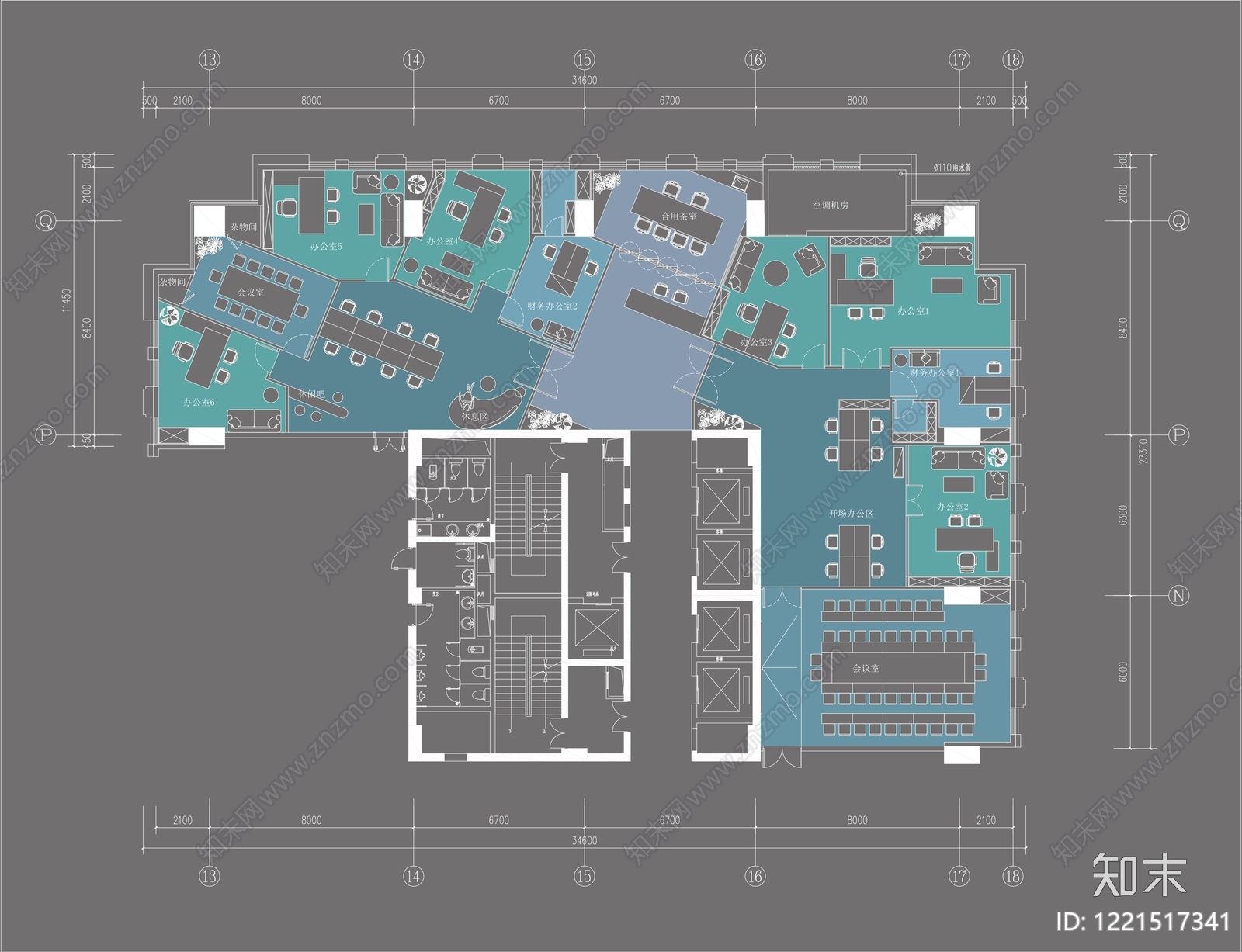 整体办公空间CAD图纸