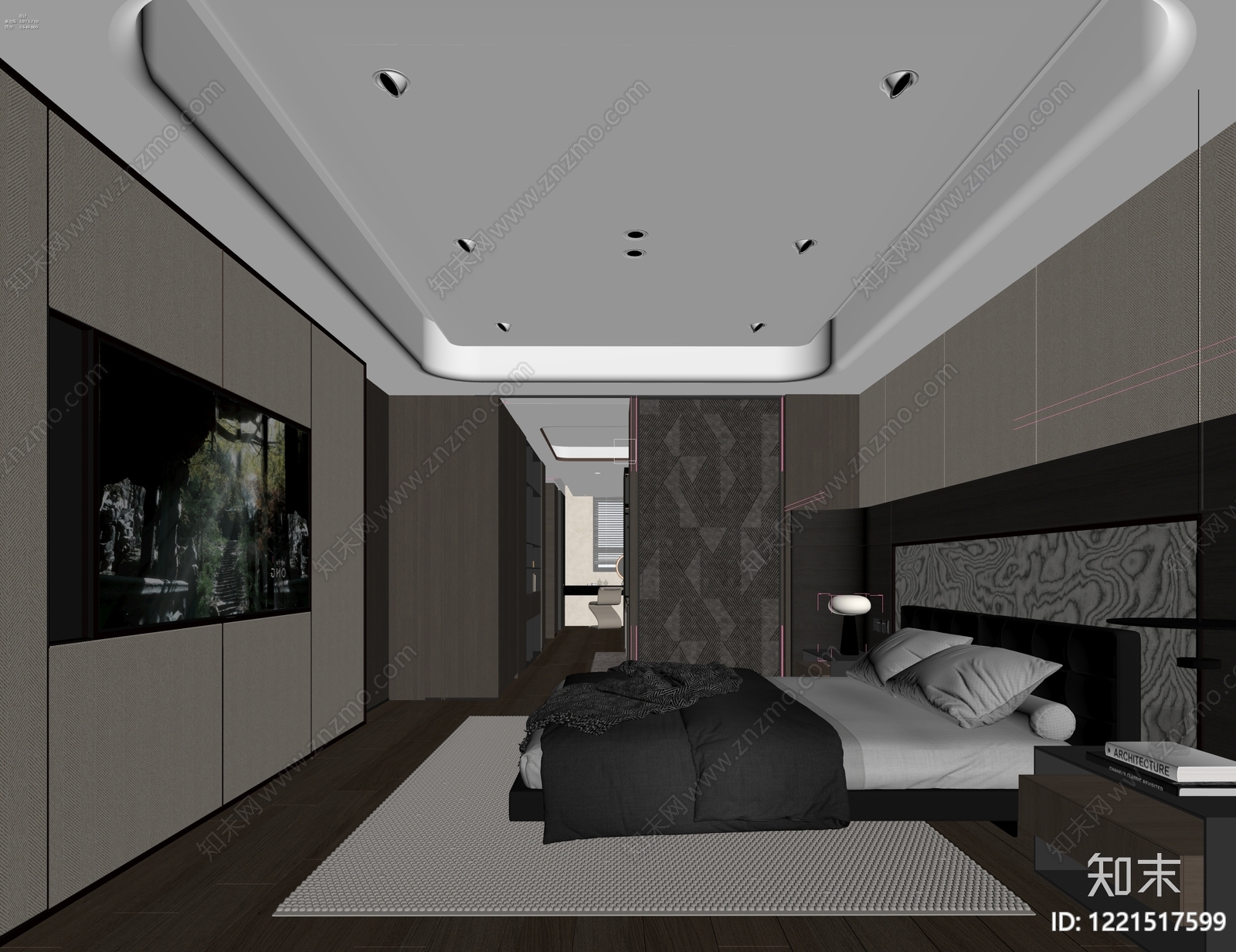 意式极简主卧3D模型下载【ID:1221517599】