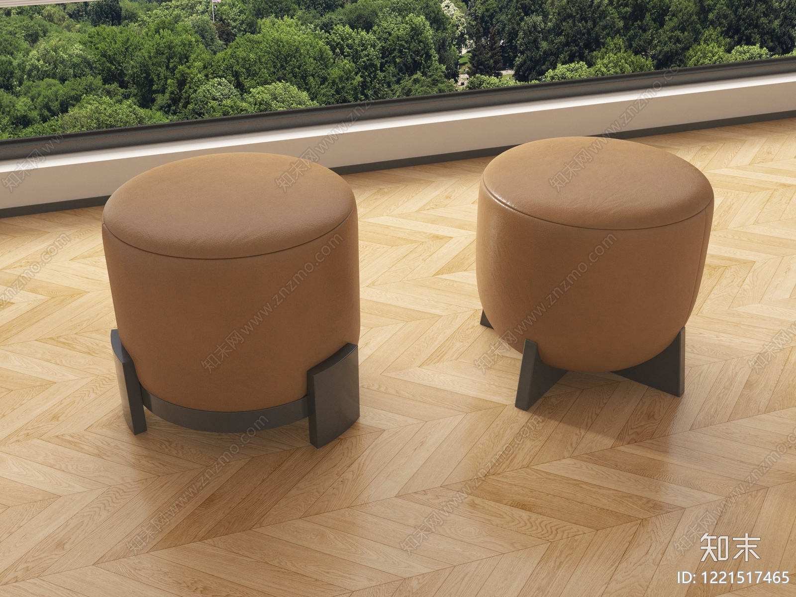 现代简约沙发凳3D模型下载【ID:1221517465】