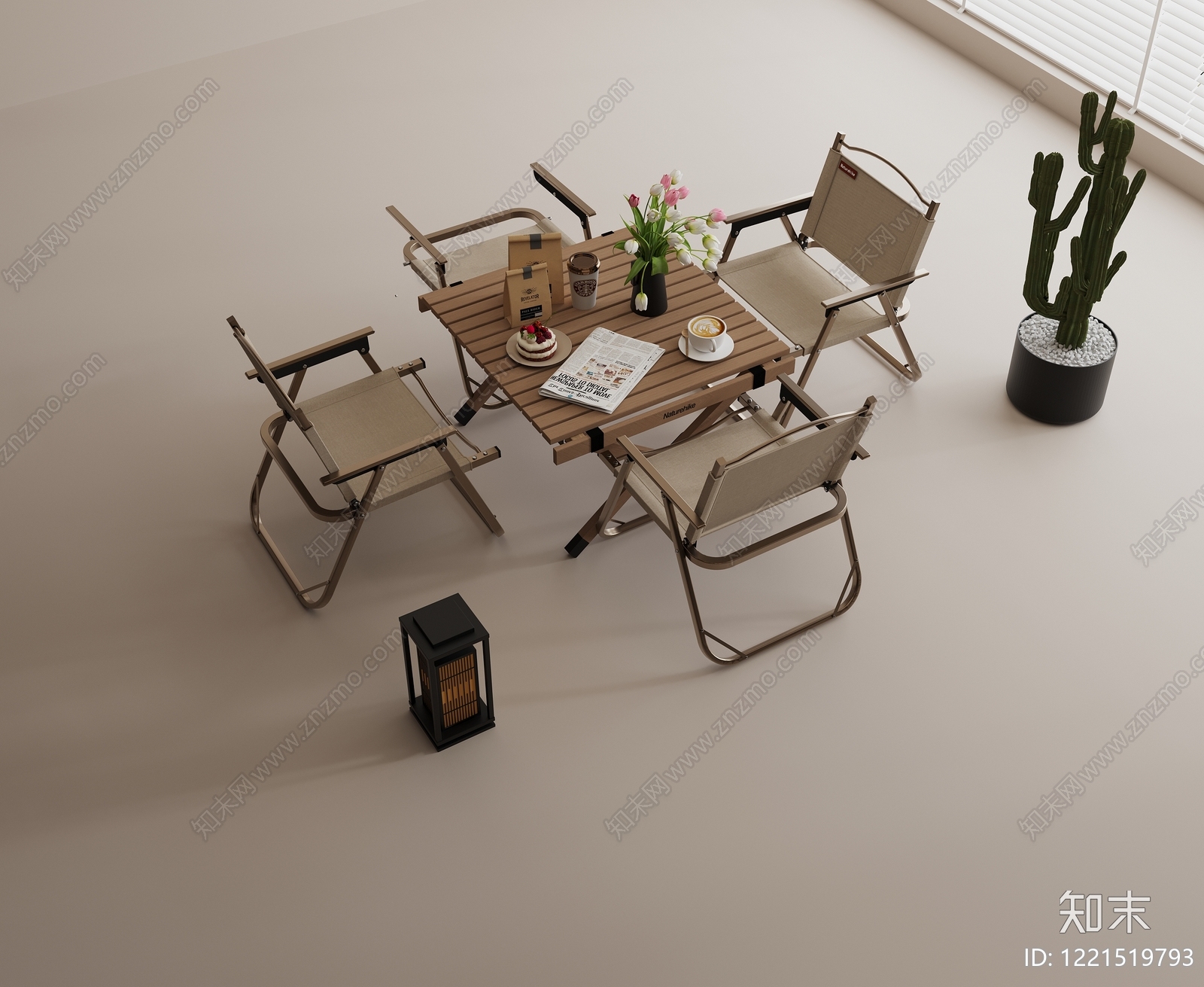 现代简约户外桌椅SU模型下载【ID:1221519793】