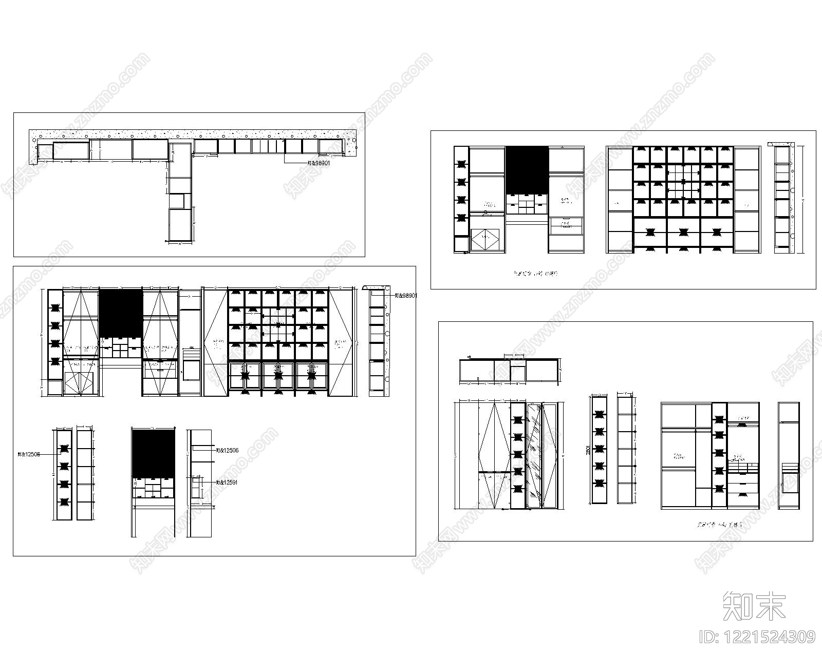家具图库cad施工图下载【ID:1221524309】