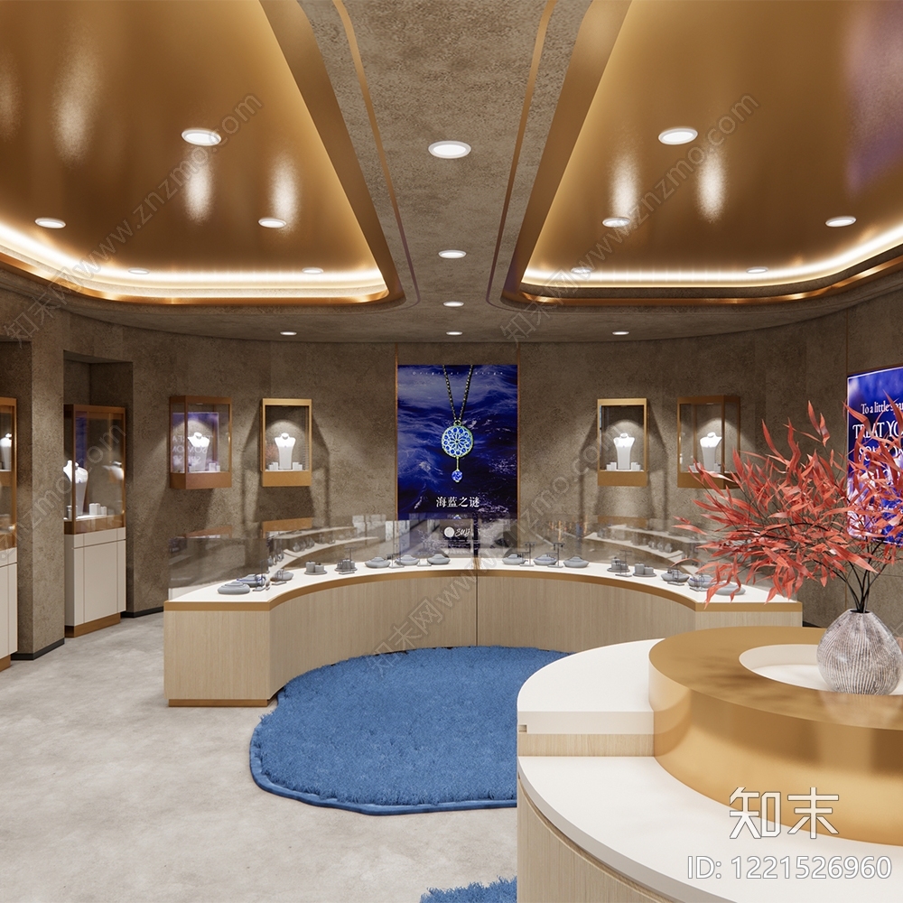 现代轻奢珠宝店SU模型草图