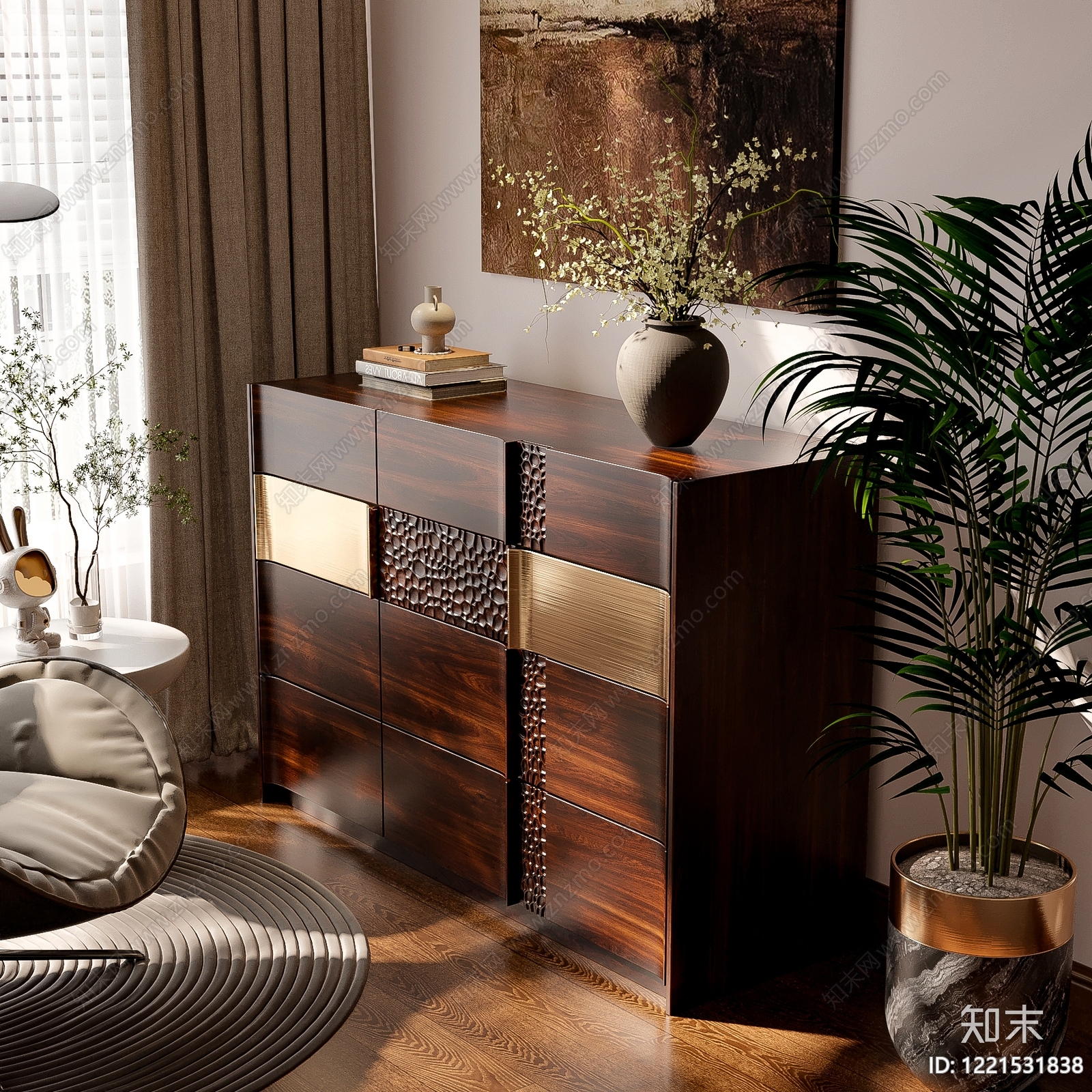 意式斗柜3D模型下载【ID:1221531838】