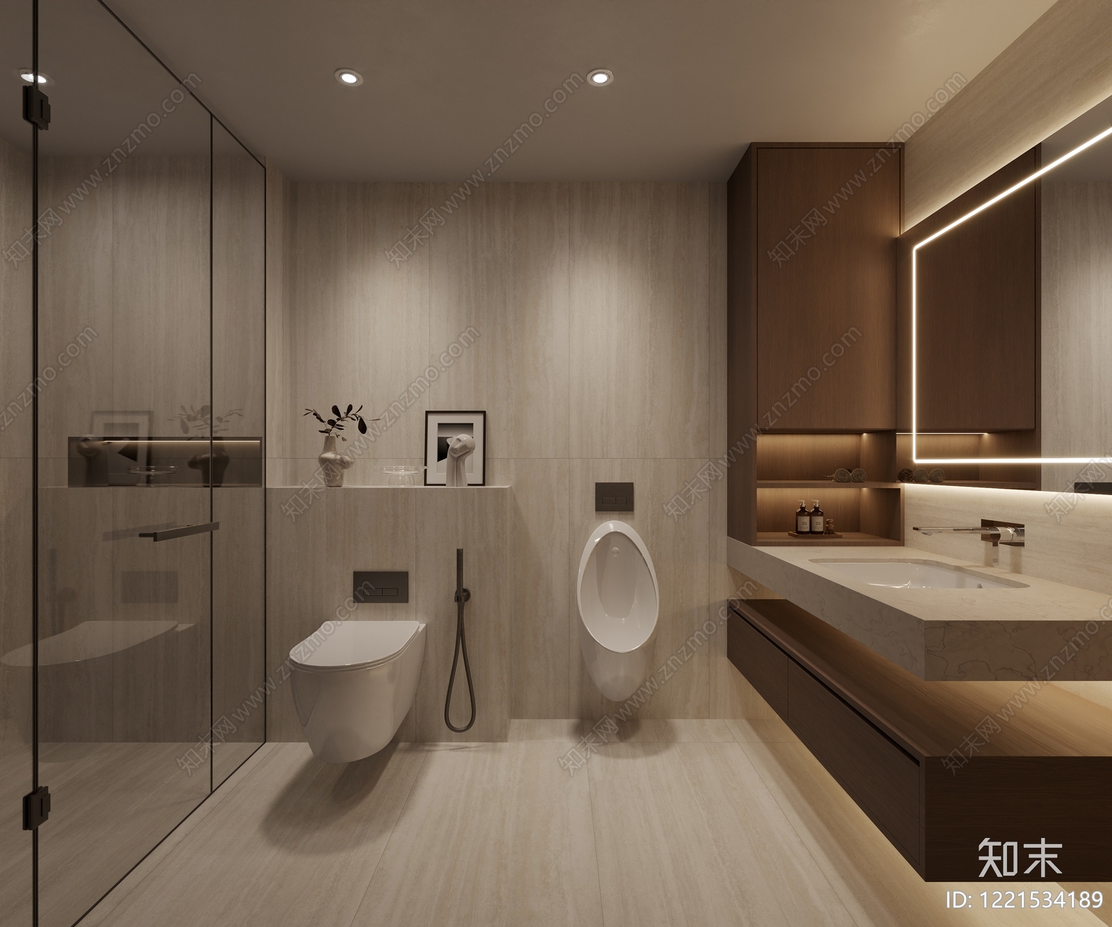 极简卫生间3D模型下载【ID:1221534189】