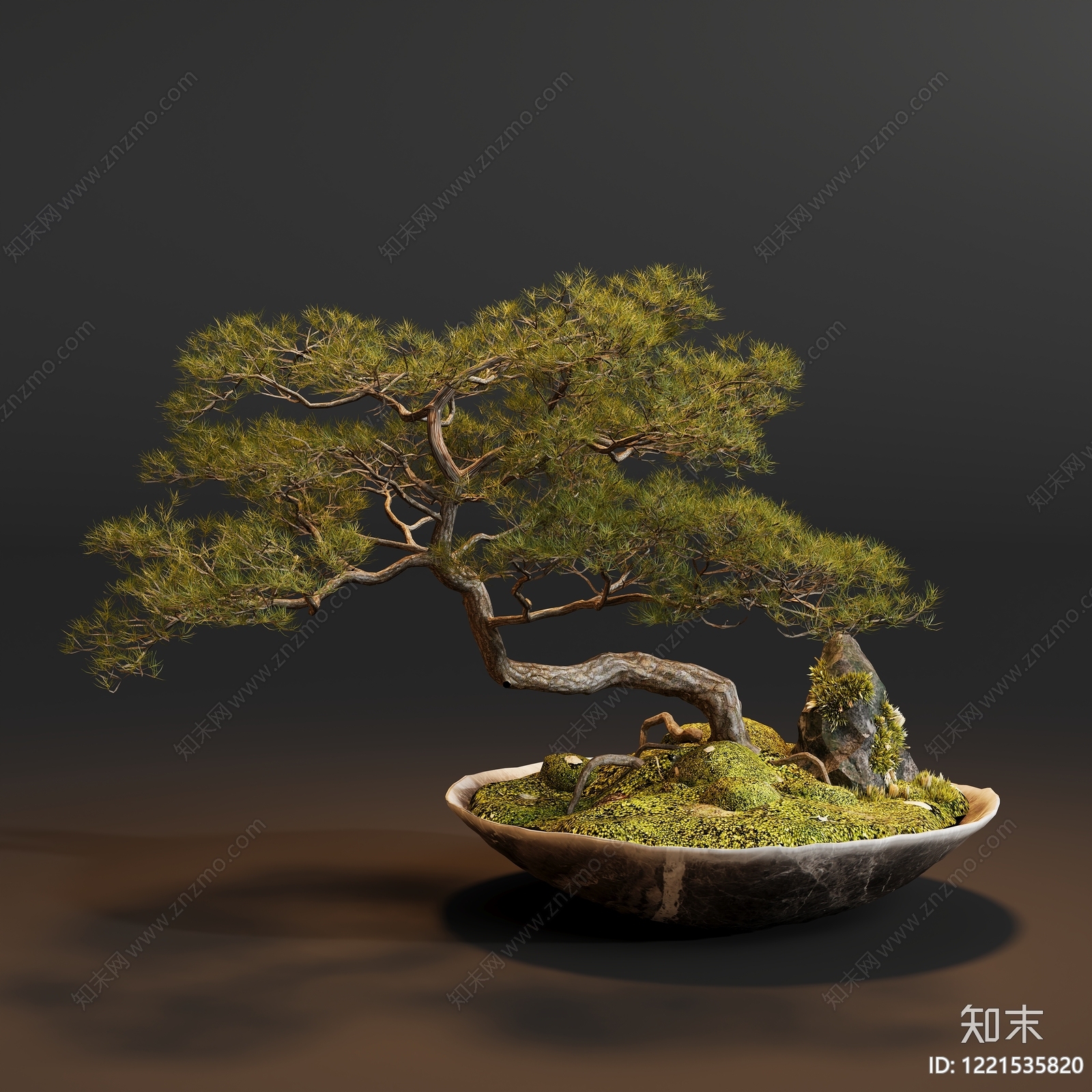 禅意盆景3D模型下载【ID:1221535820】