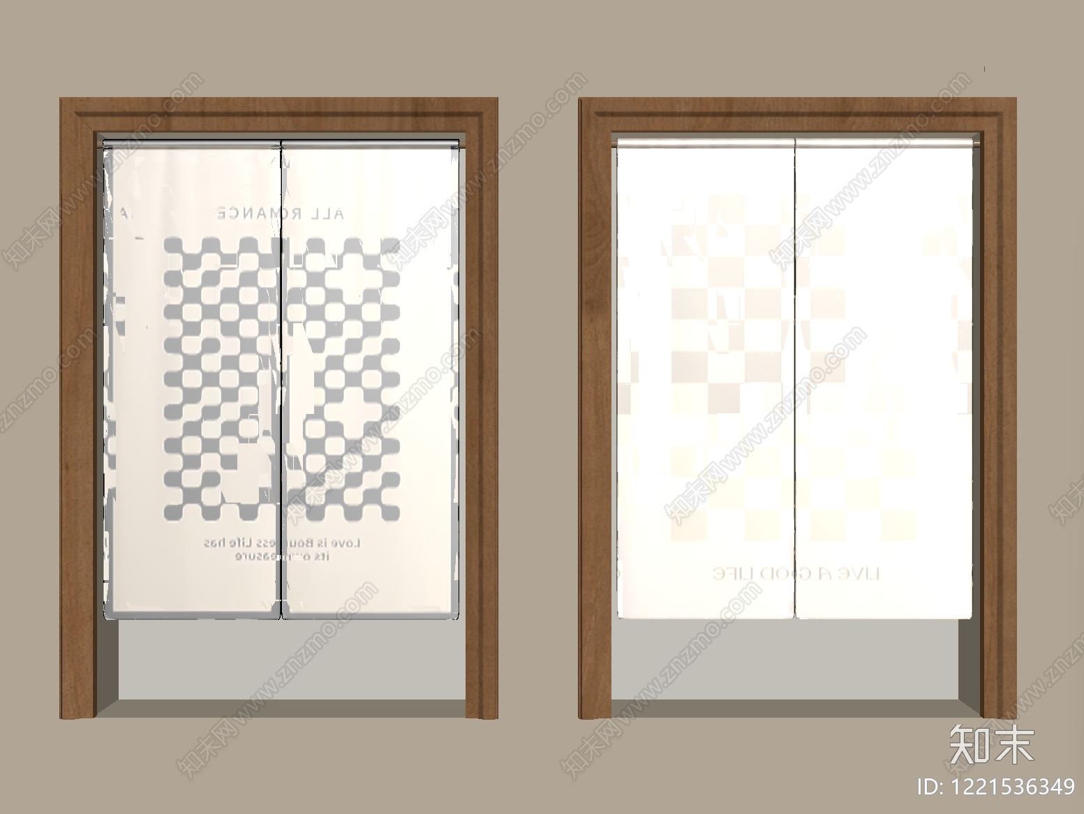 极简窗帘SU模型下载【ID:1221536349】