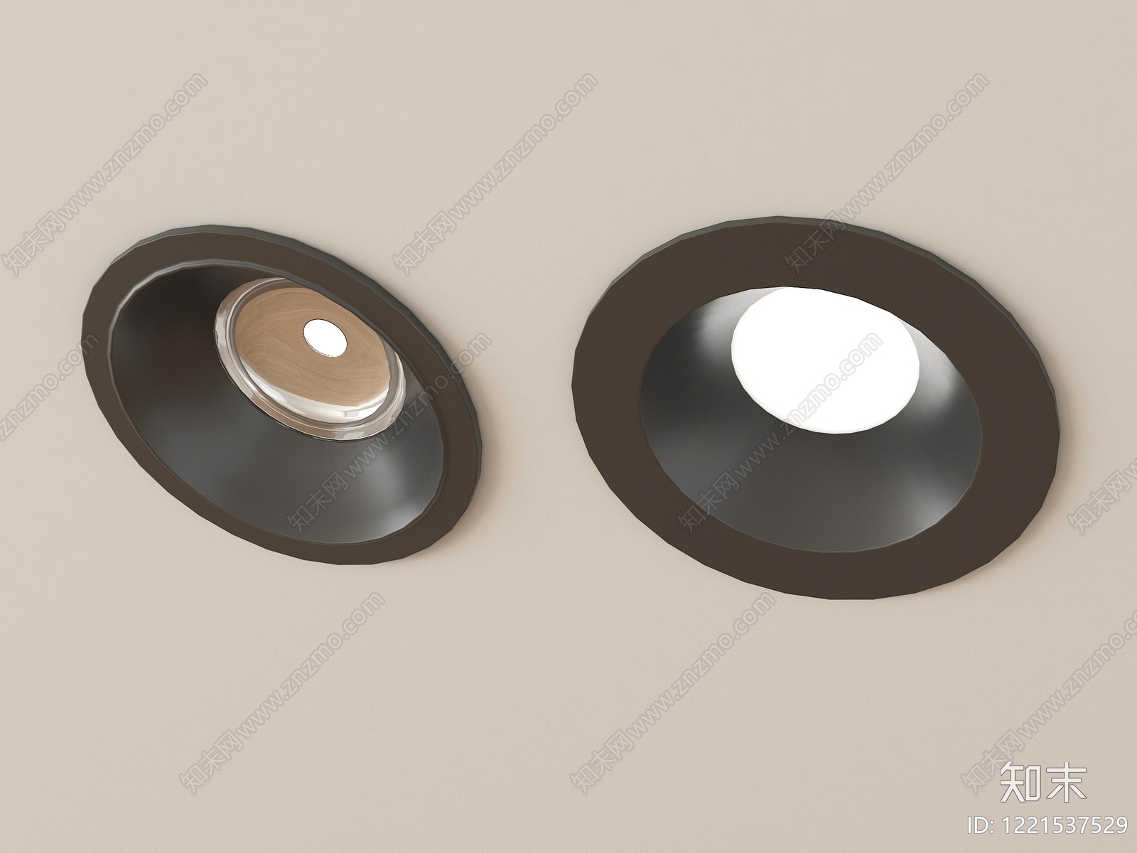 极简筒灯射灯组合3D模型下载【ID:1221537529】