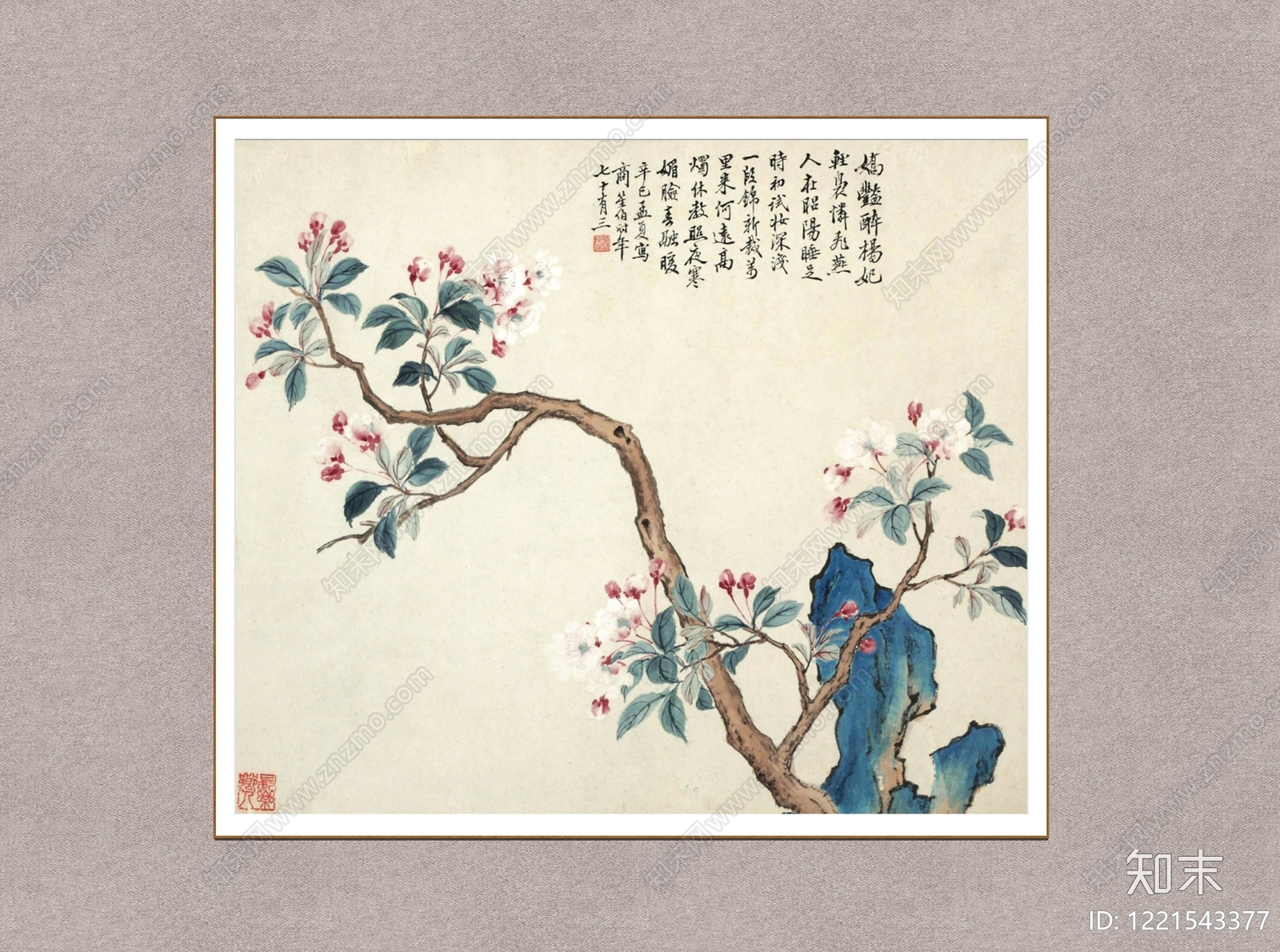 中式挂画SU模型下载【ID:1221543377】