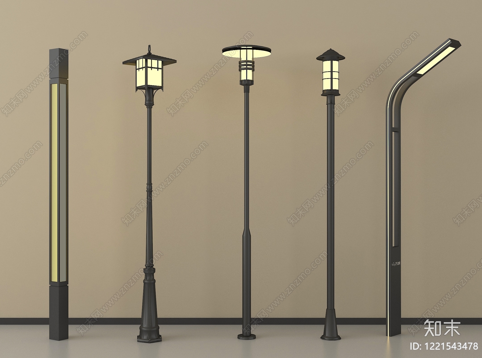新中式庭院灯3D模型下载【ID:1221543478】