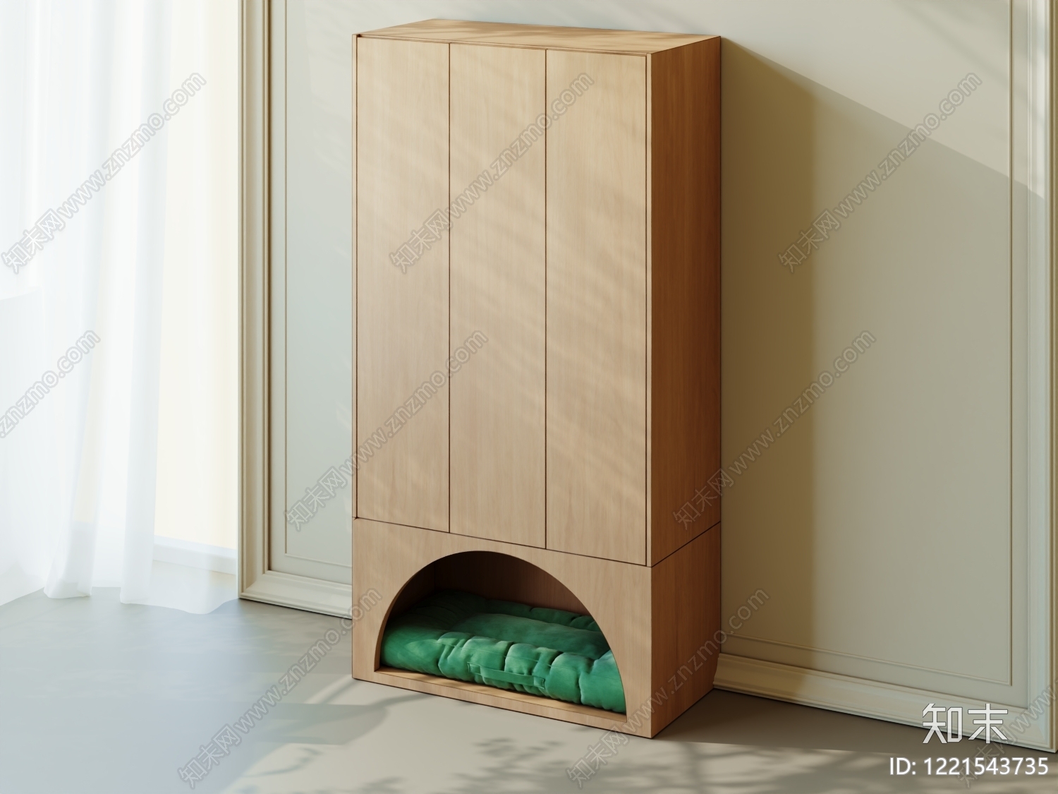 原木风储物柜SU模型下载【ID:1221543735】