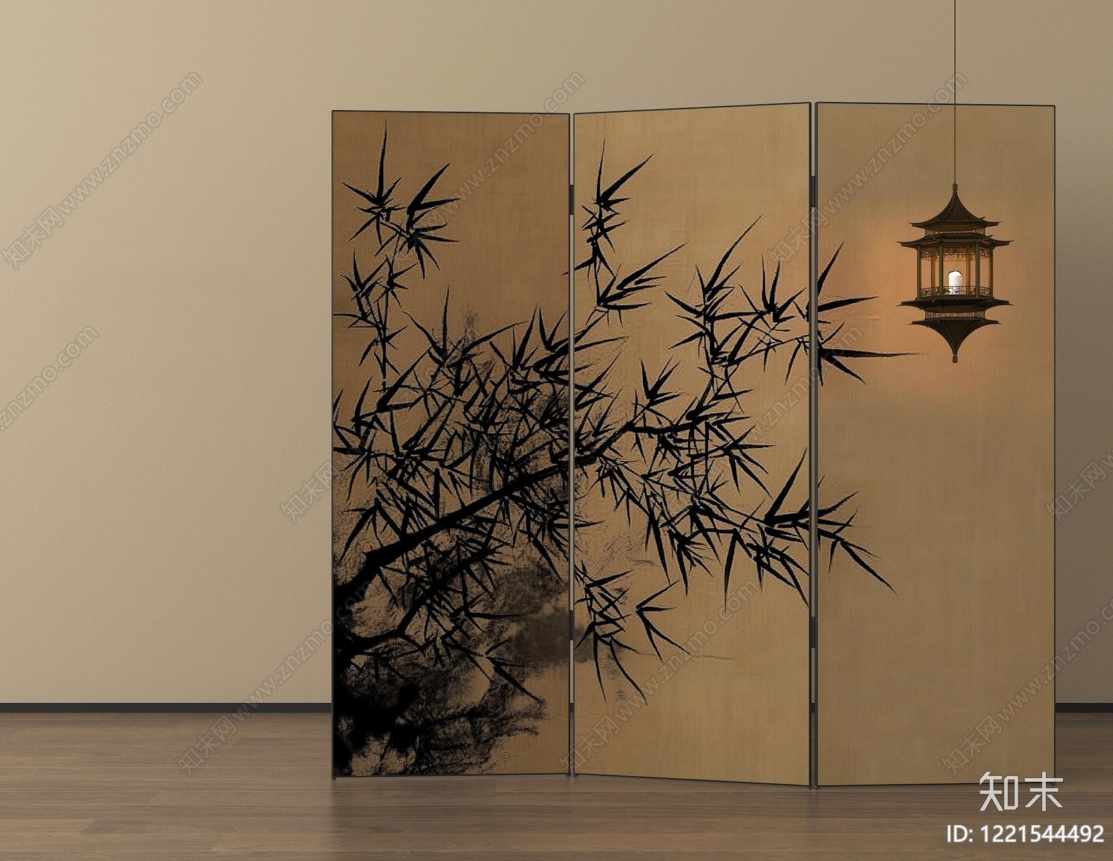 新中式家具3D模型渲染效果图