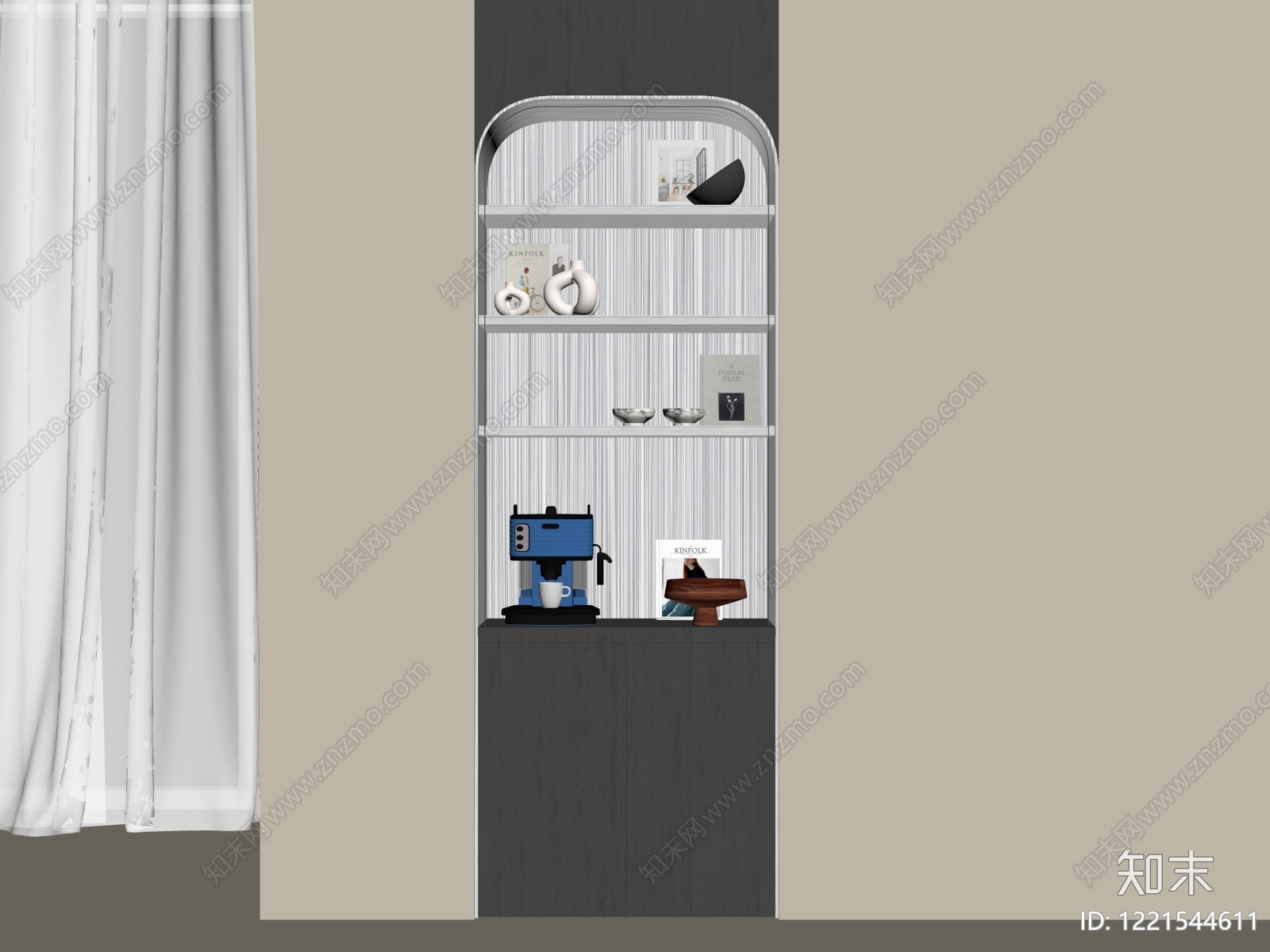 现代简约置物架3D模型下载【ID:1221544611】