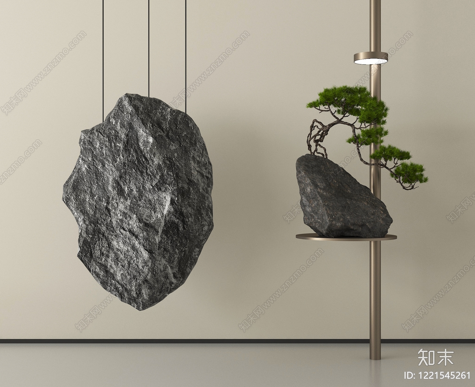 禅意摆件组合3D模型下载【ID:1221545261】