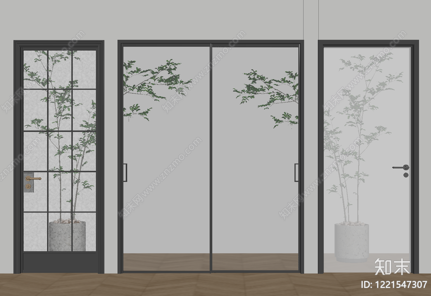 极简单开门SU模型下载【ID:1221547307】