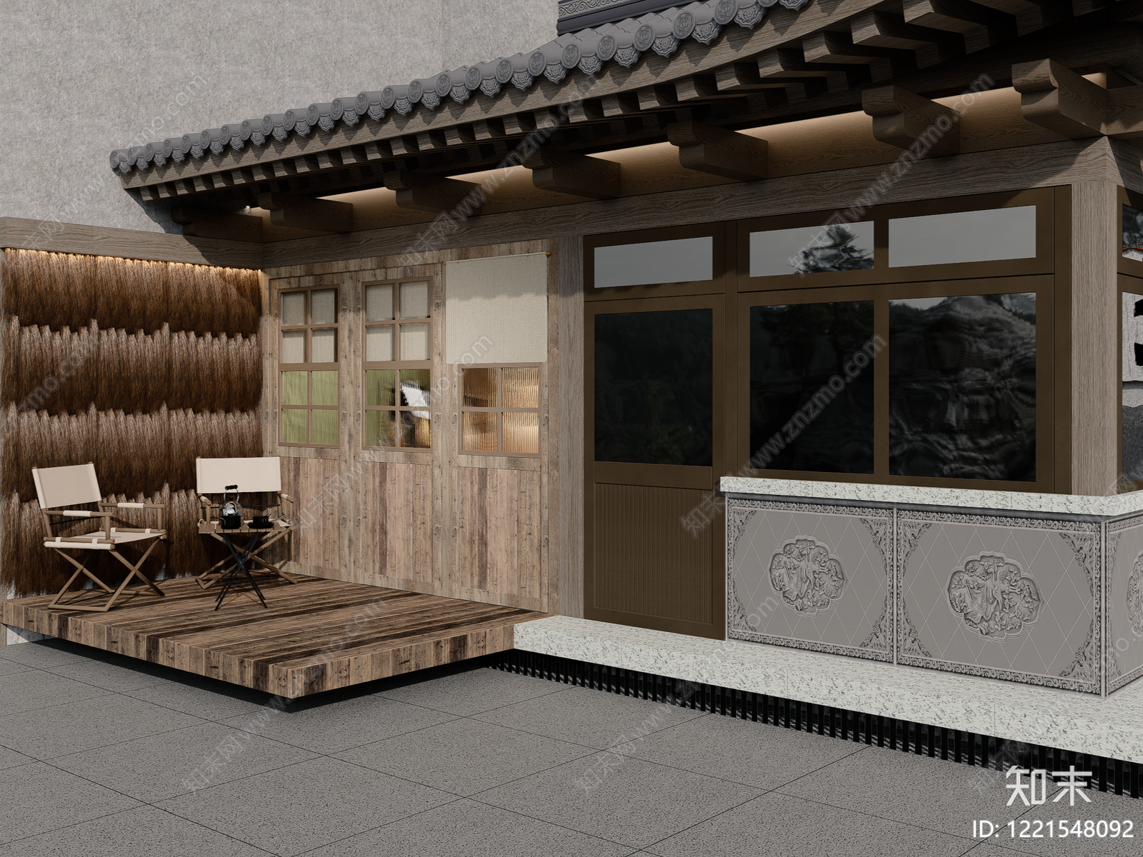新中式甜品面包店SU模型下载【ID:1221548092】