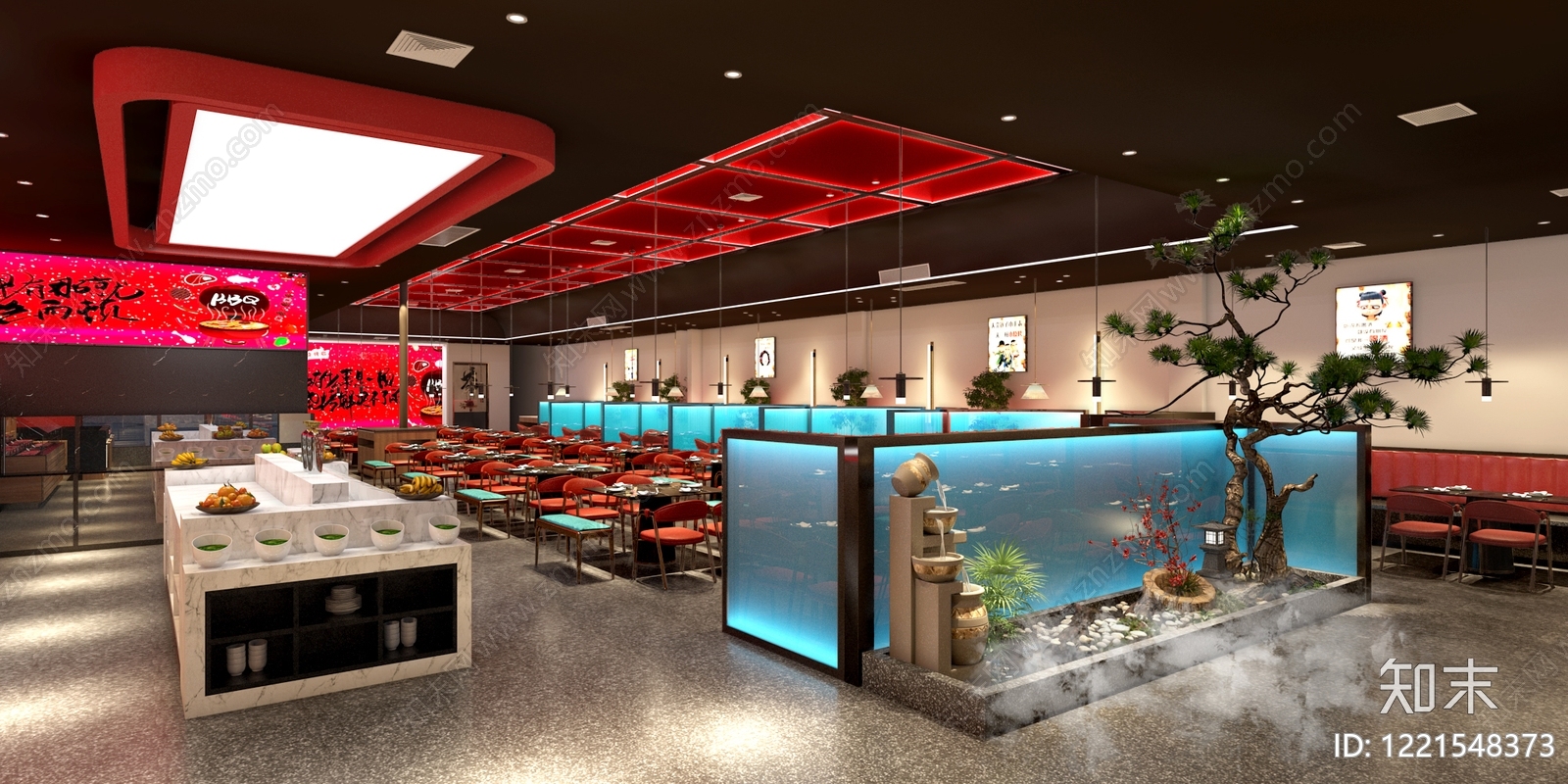 新中式火锅店3D模型下载【ID:1221548373】