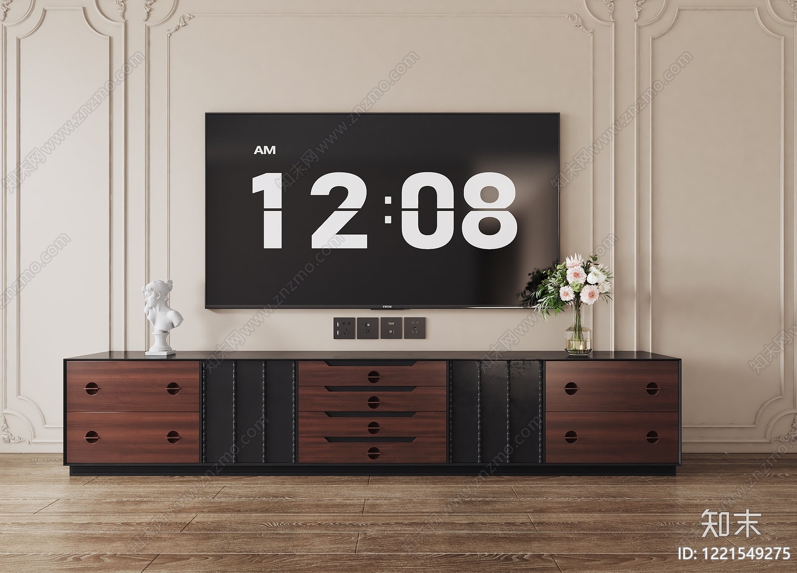法式中古电视柜3D模型下载【ID:1221549275】