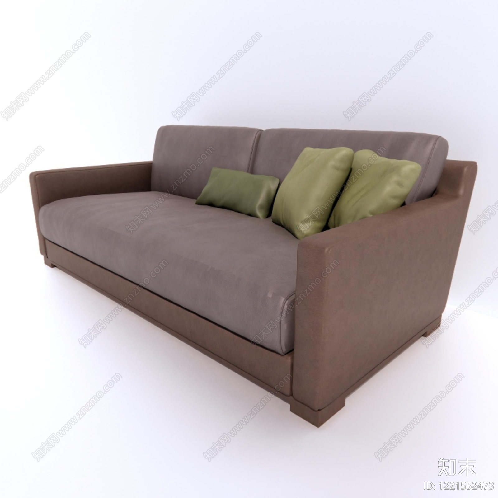意式极简三人沙发3D模型下载【ID:1221552473】