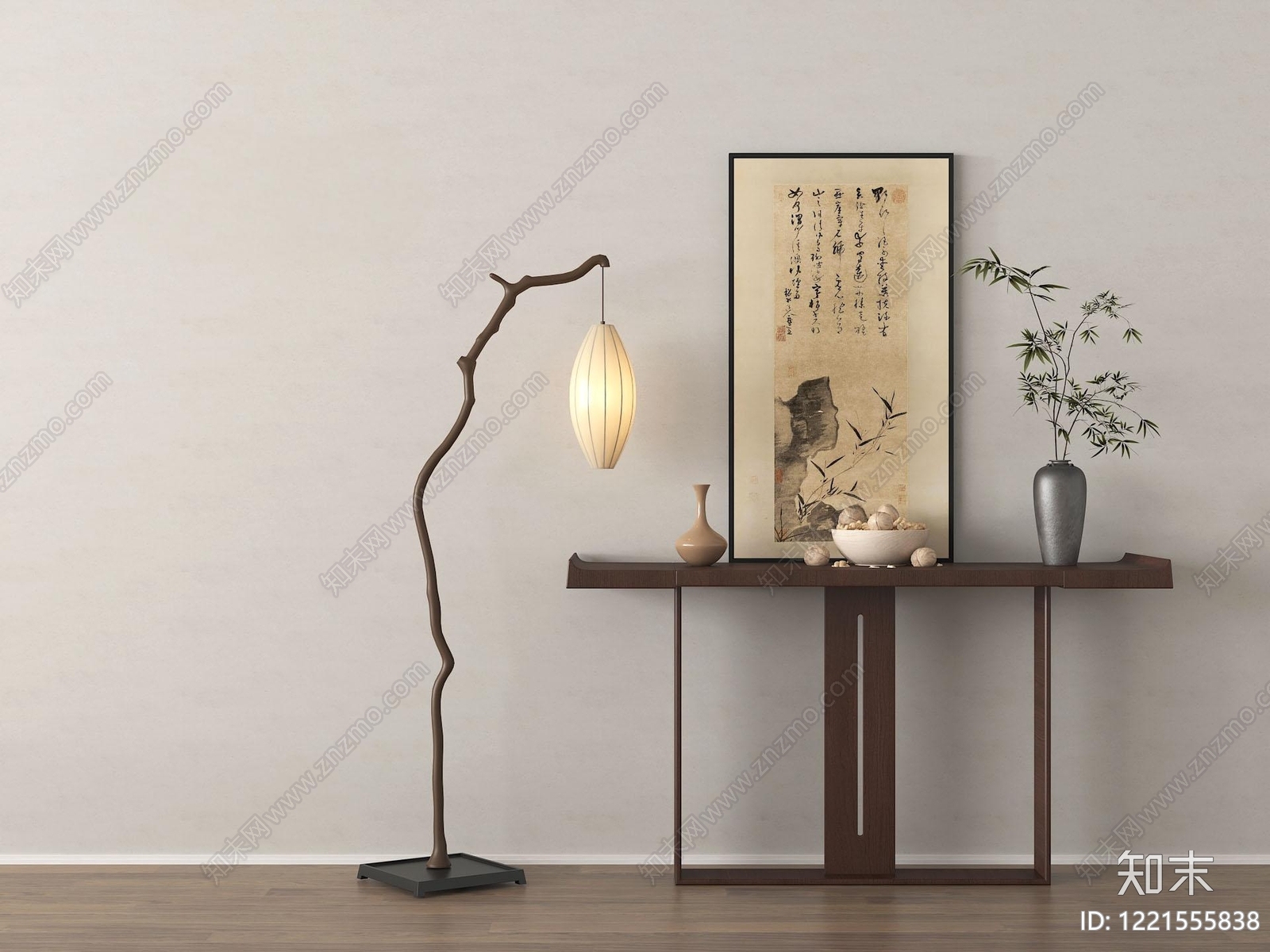 新中式条案SU模型下载【ID:1221555838】