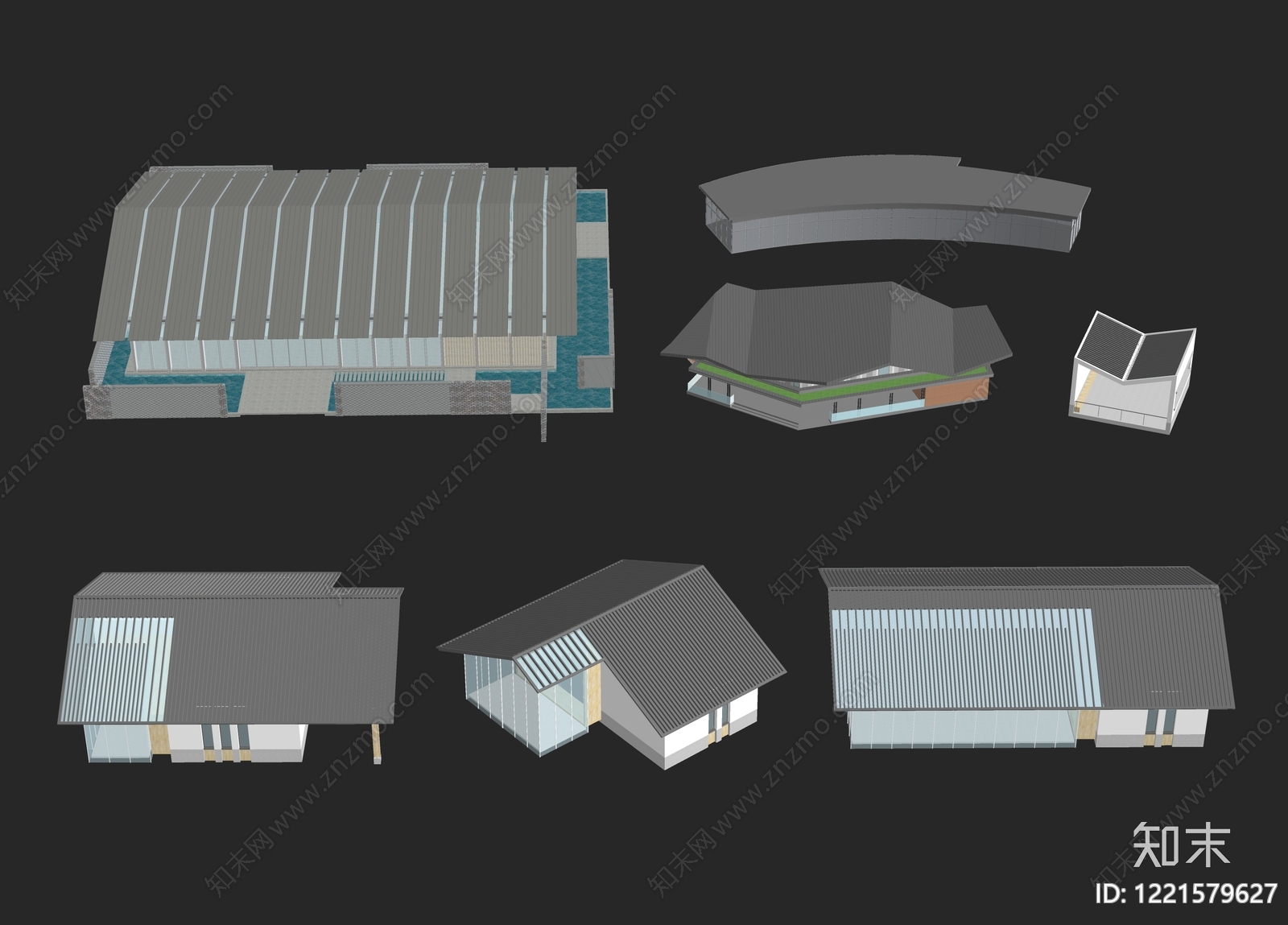 现代主义小公建SU模型下载【ID:1221579627】