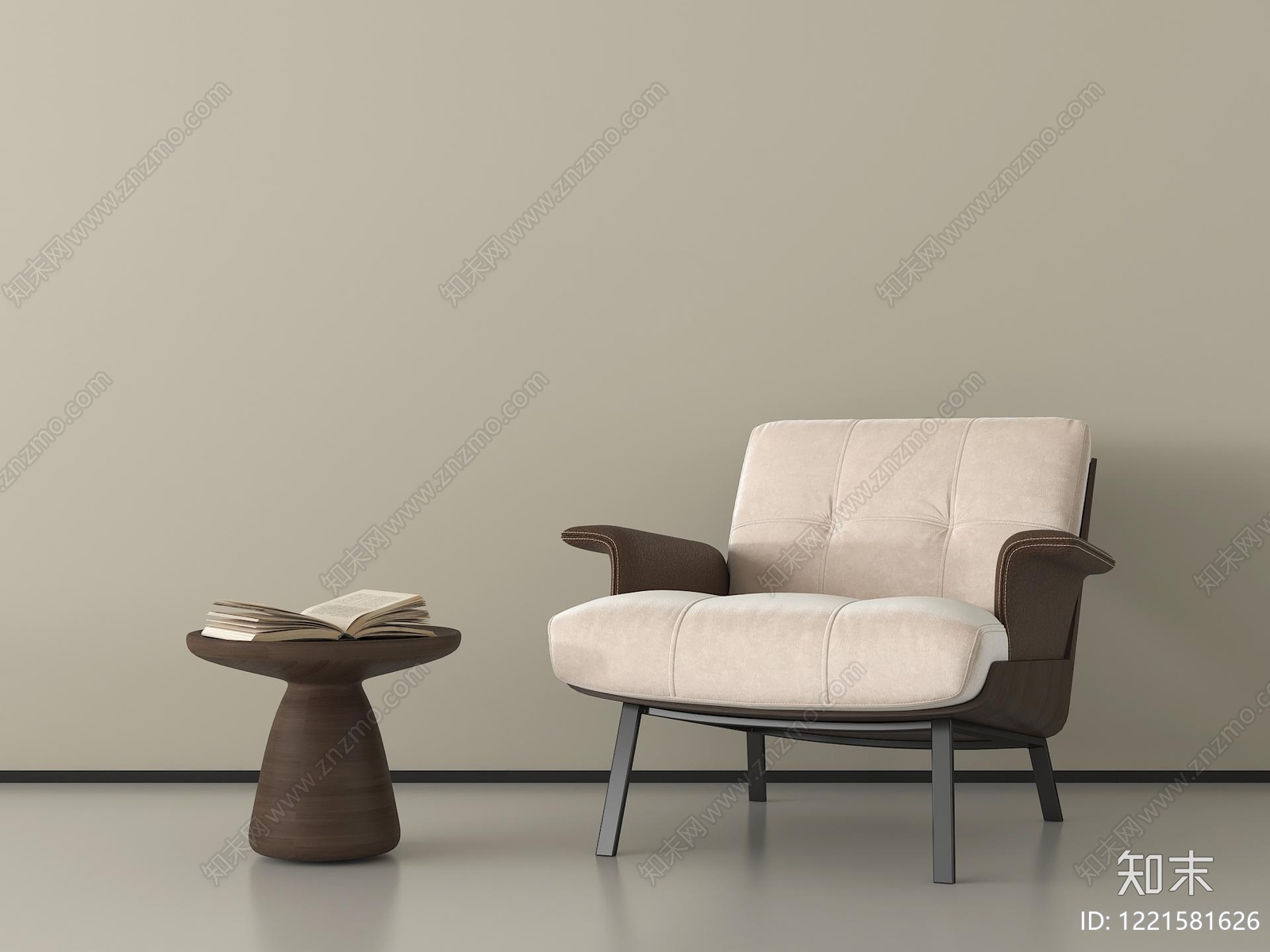 意式极简休闲椅3D模型下载【ID:1221581626】