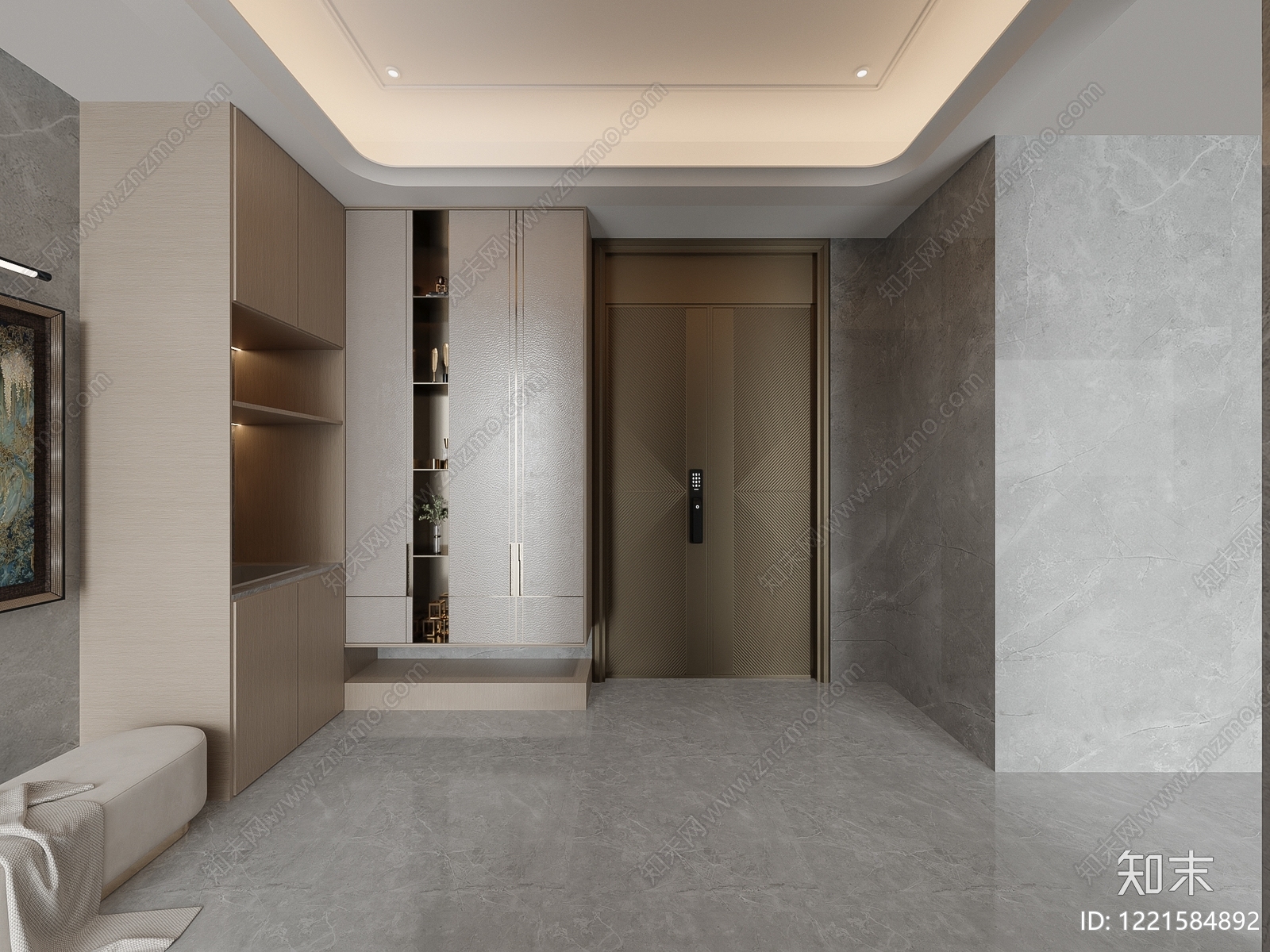 轻奢玄关3D模型下载【ID:1221584892】