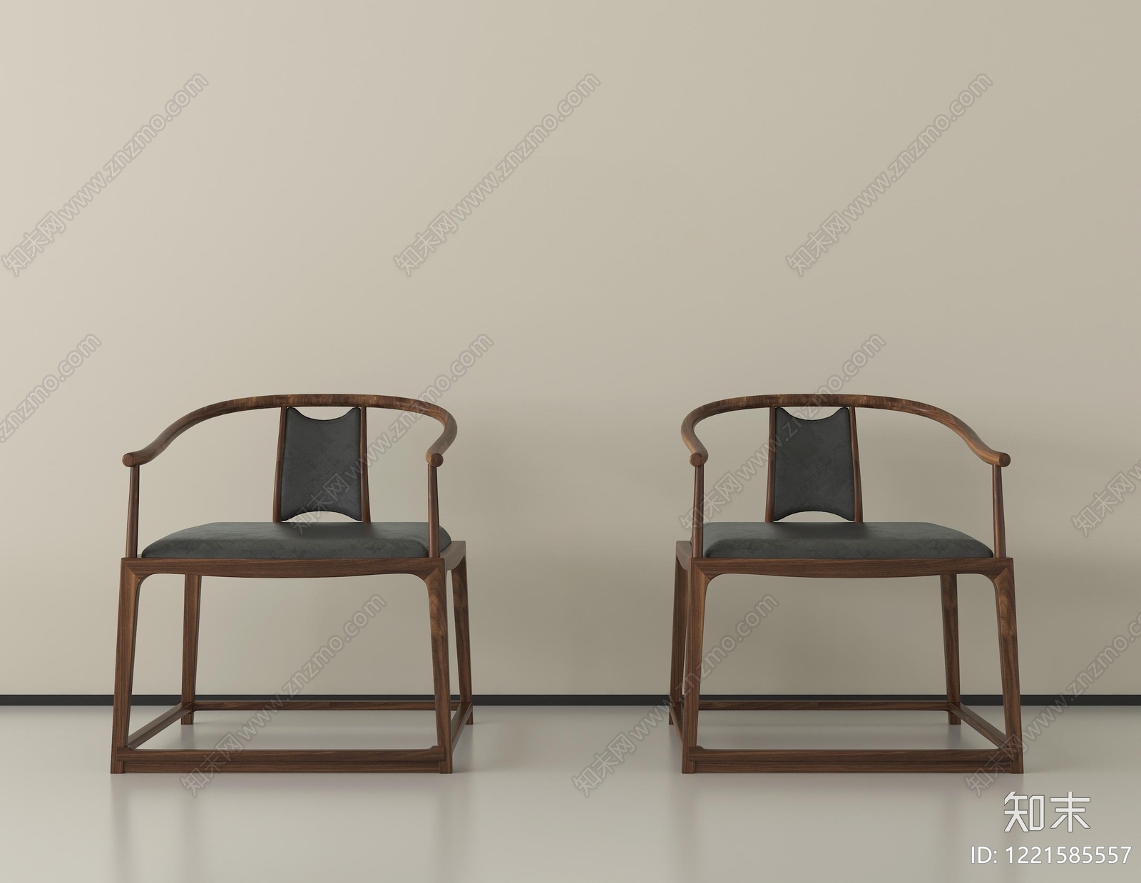 新中式休闲椅3D模型下载【ID:1221585557】