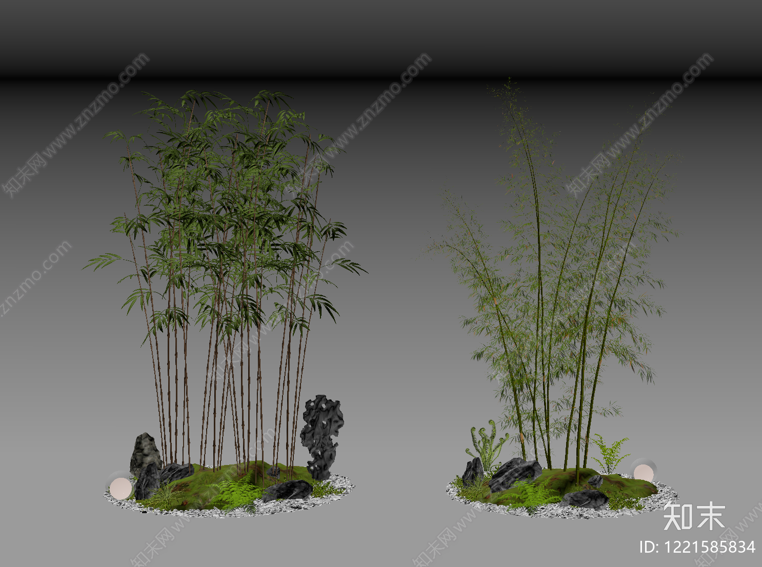 新中式竹子SU模型下载【ID:1221585834】