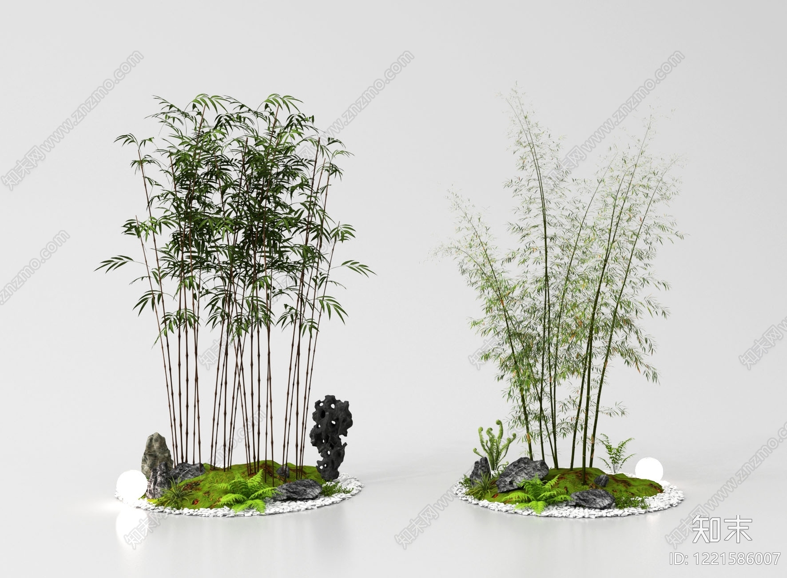 新中式竹子3D模型渲染效果图
