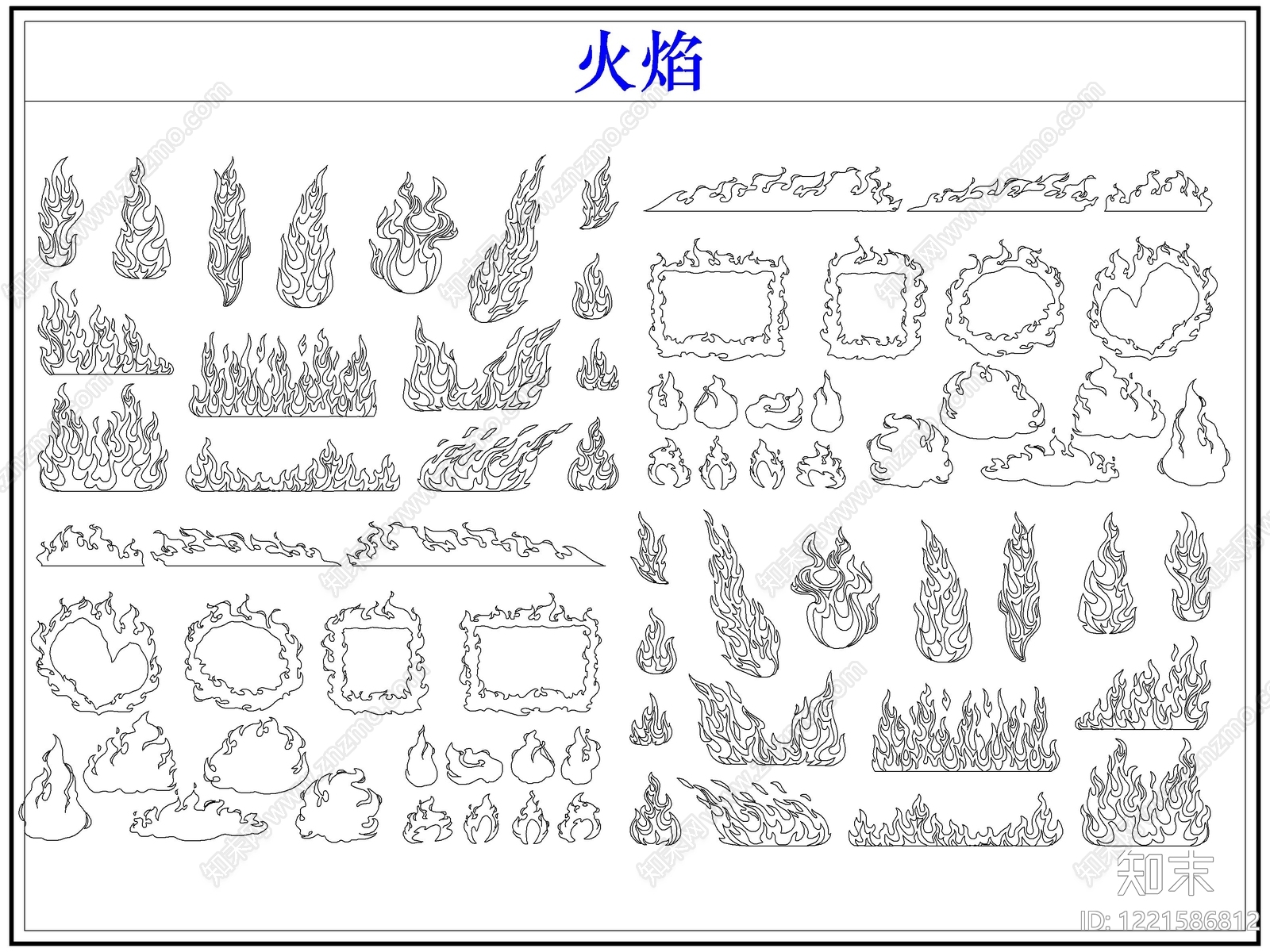 剪影图库CAD图纸