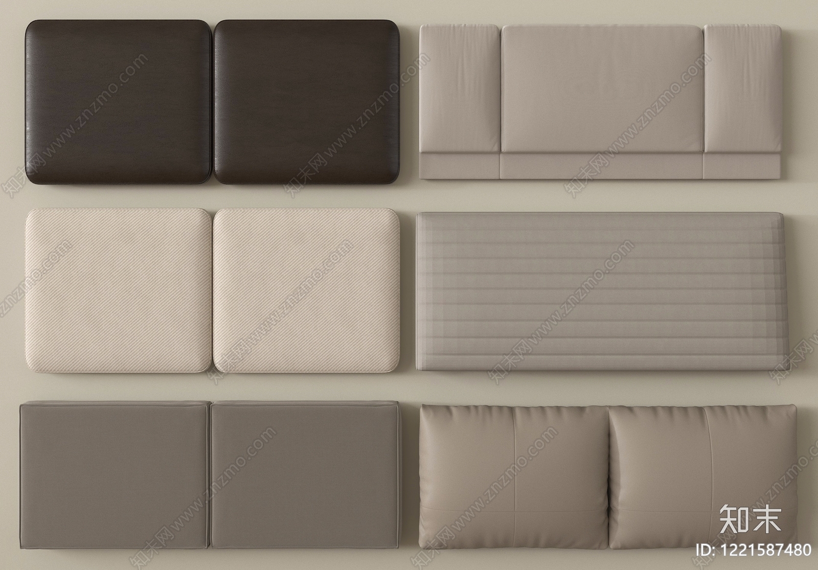 极简床品3D模型下载【ID:1221587480】