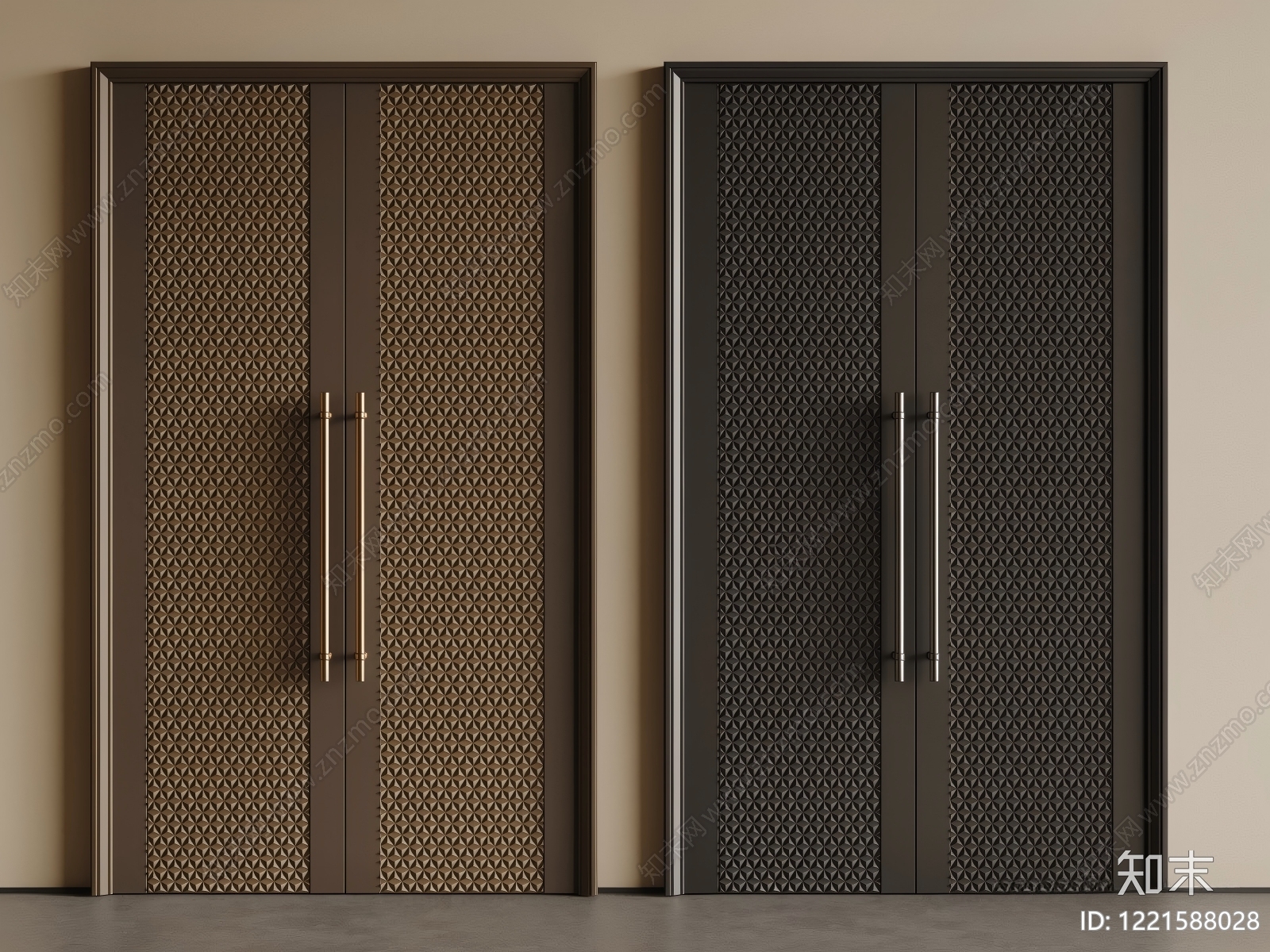 轻奢双开门3D模型下载【ID:1221588028】