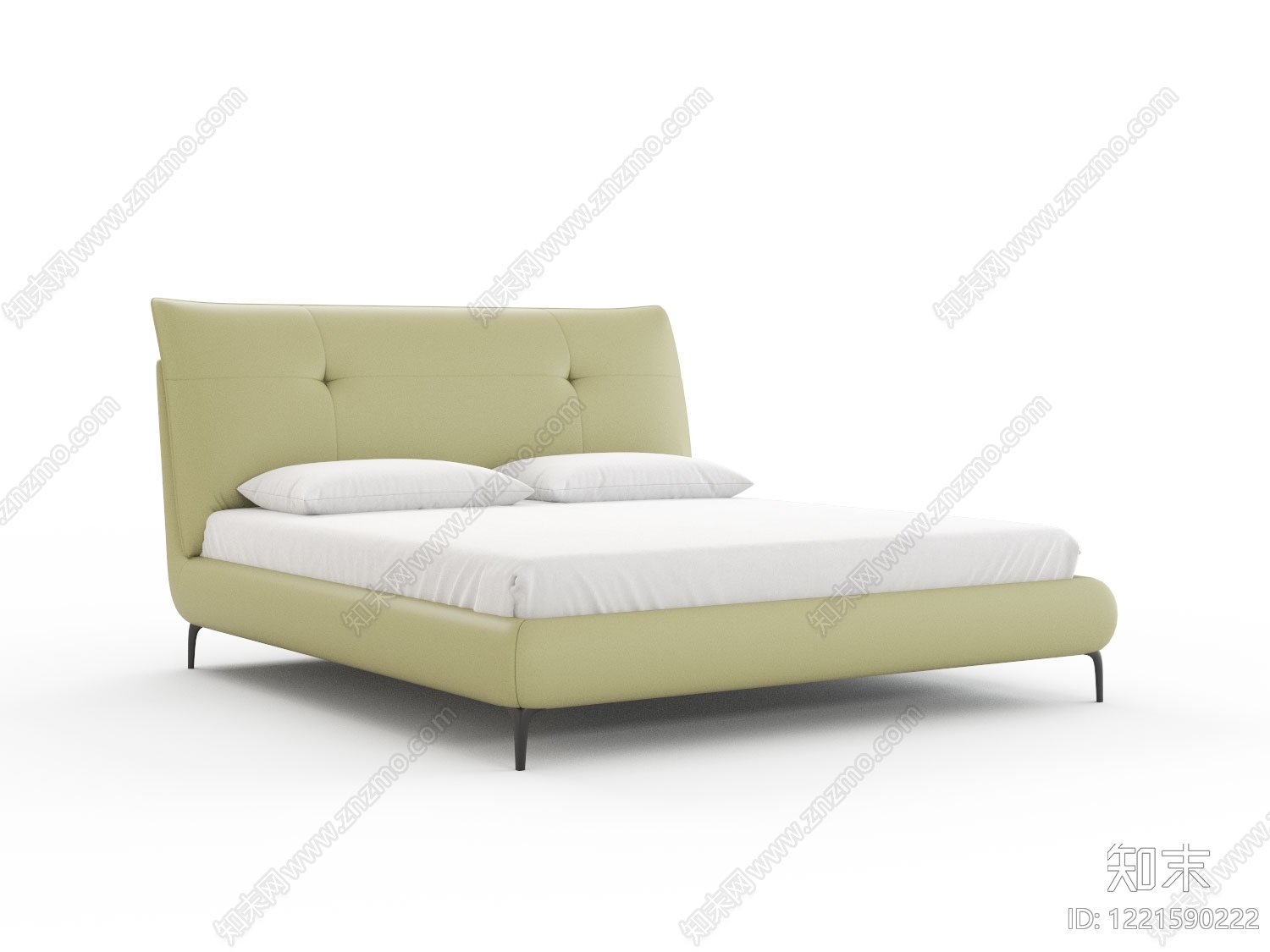 意式极简双人床3D模型下载【ID:1221590222】