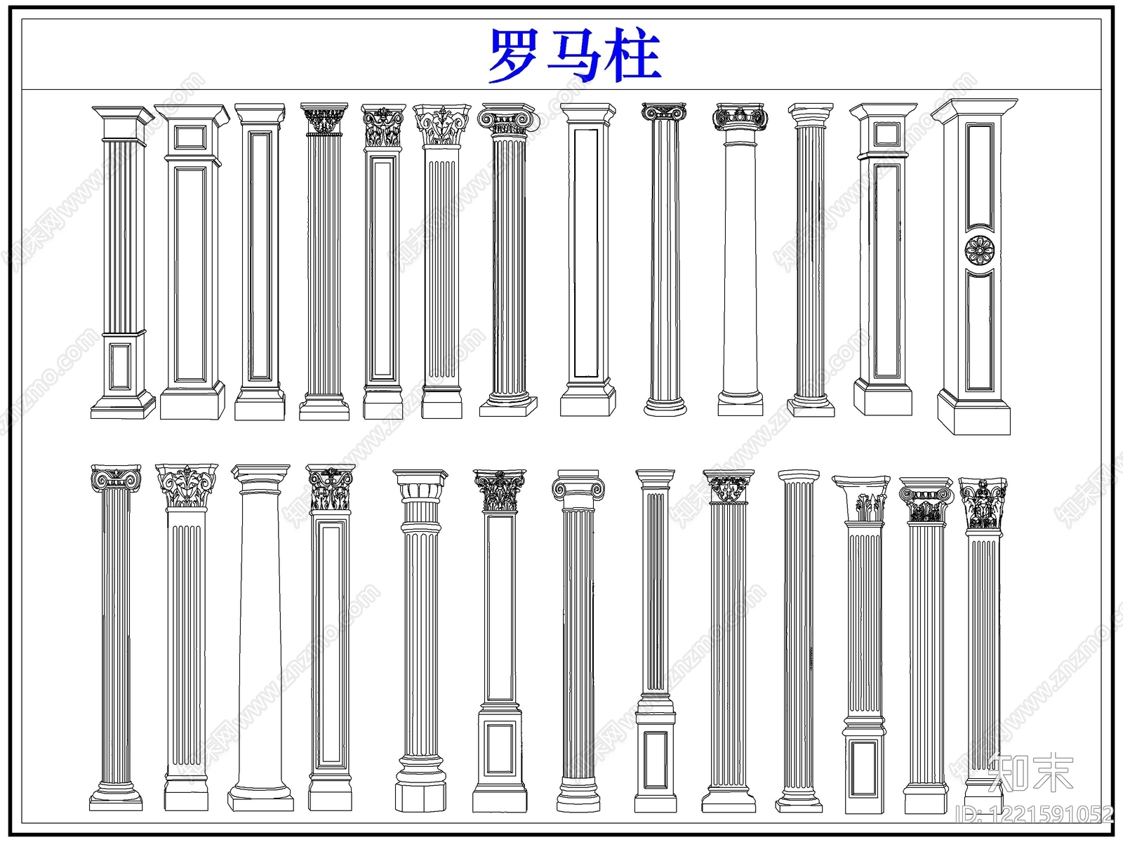 法式雕塑装饰构件CAD图纸