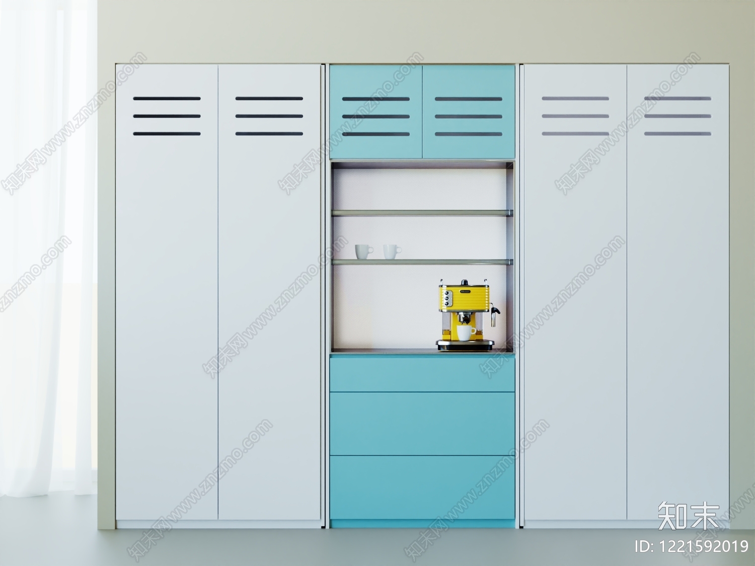 现代简约储物柜3D模型下载【ID:1221592019】