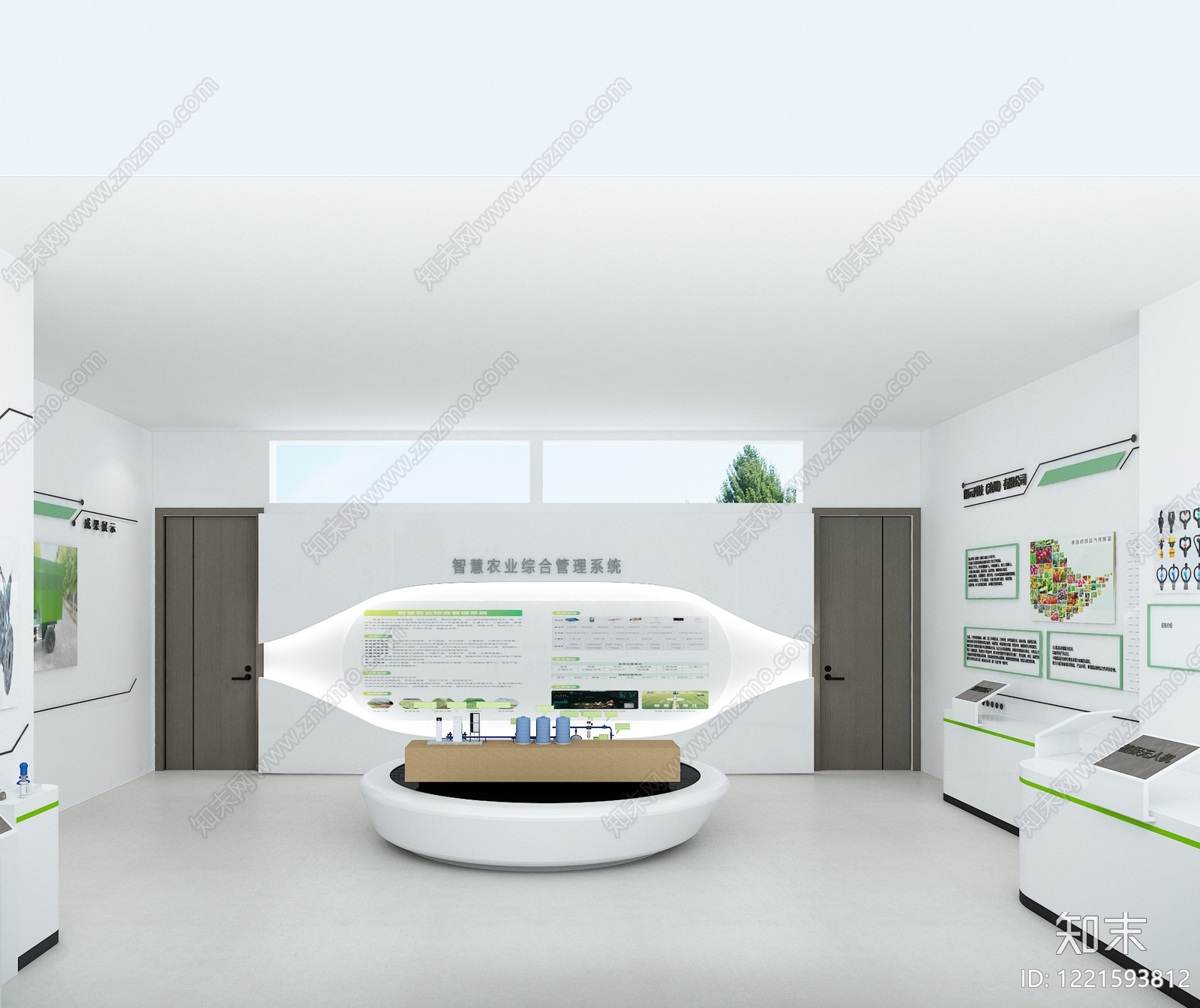 现代简约农业展厅3D模型渲染效果图