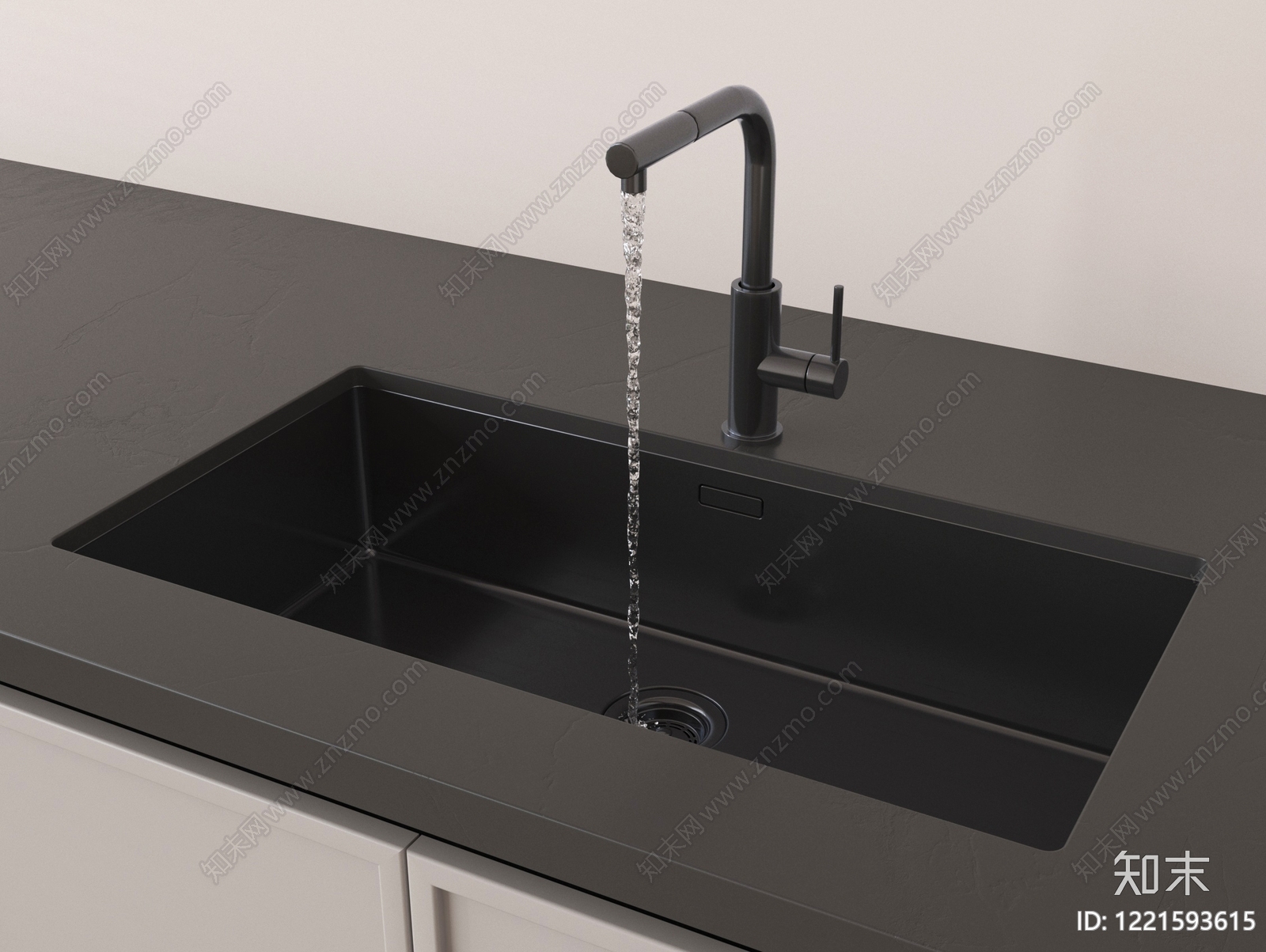 极简开放式厨房3D模型下载【ID:1221593615】