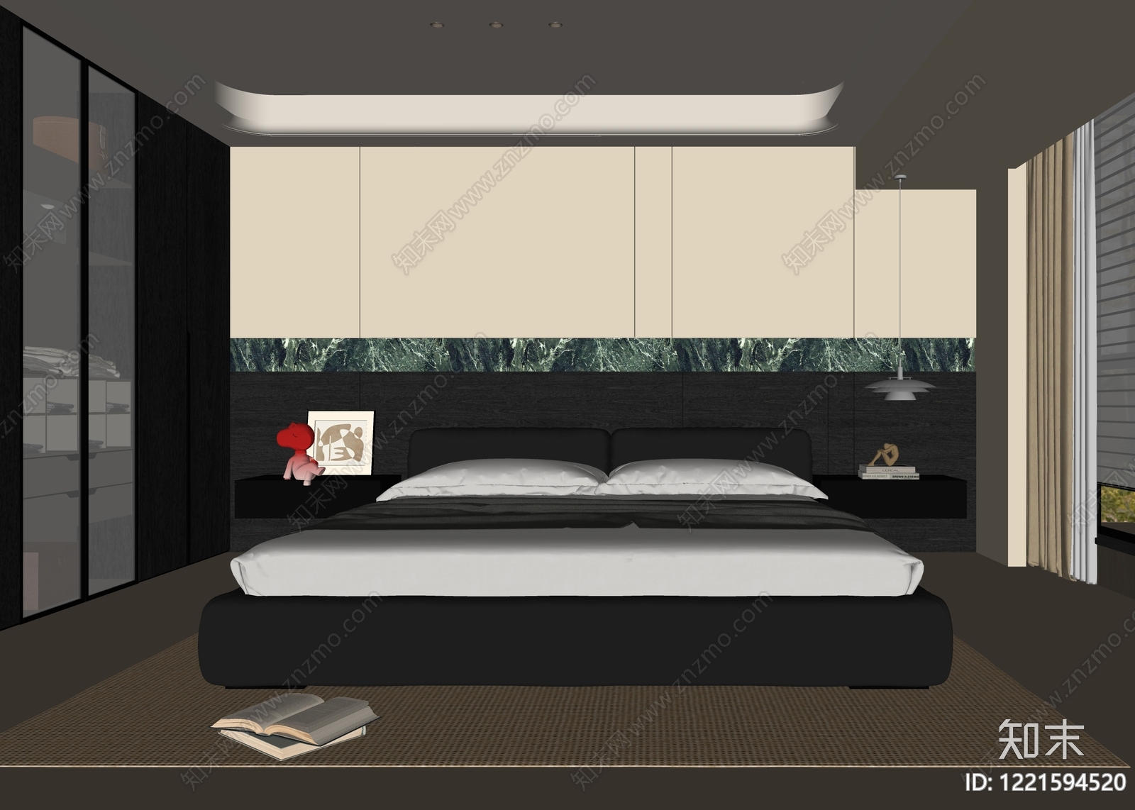 意式极简家居卧室SU模型下载【ID:1221594520】