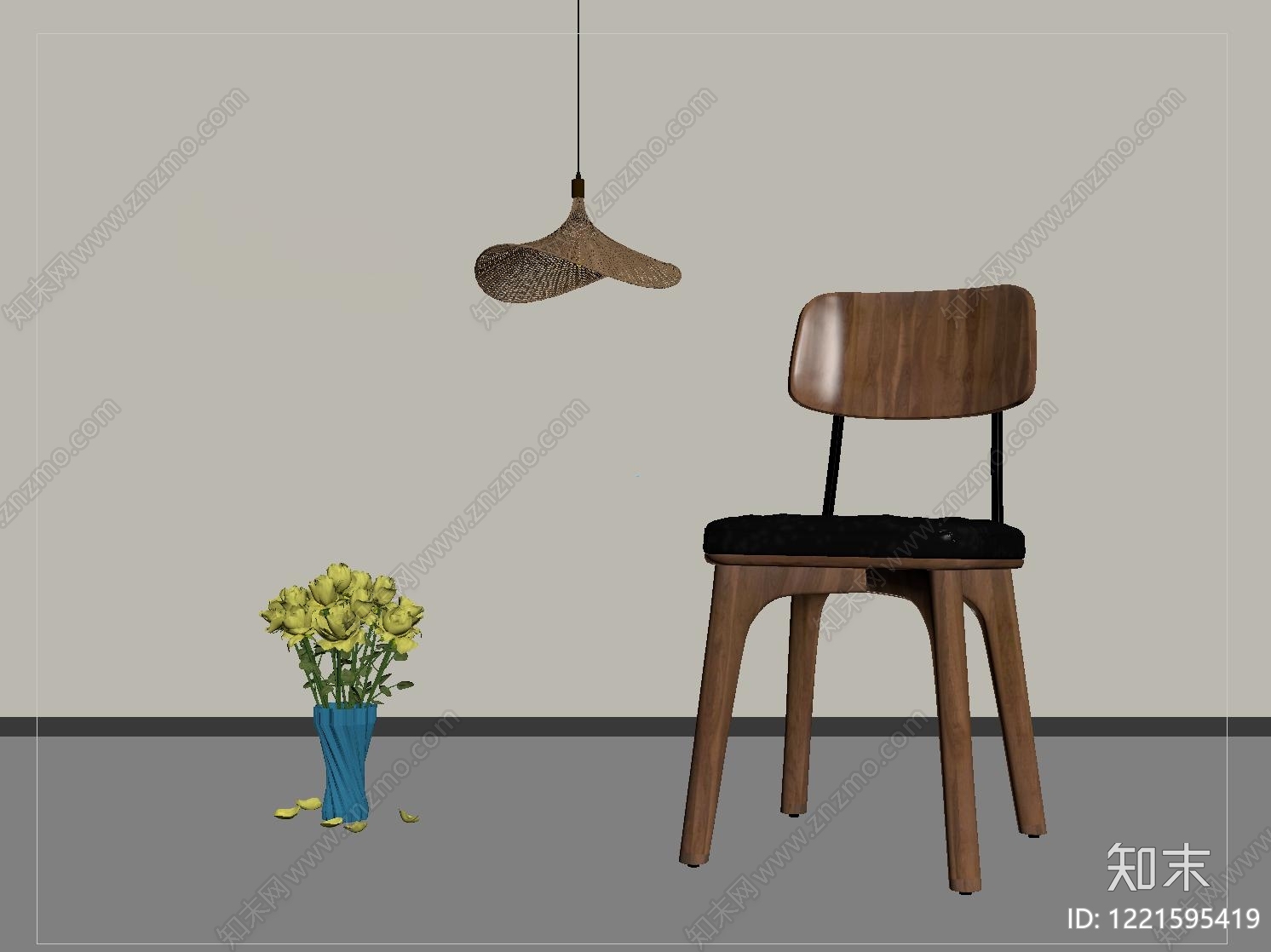 现代简约餐椅SU模型下载【ID:1221595419】