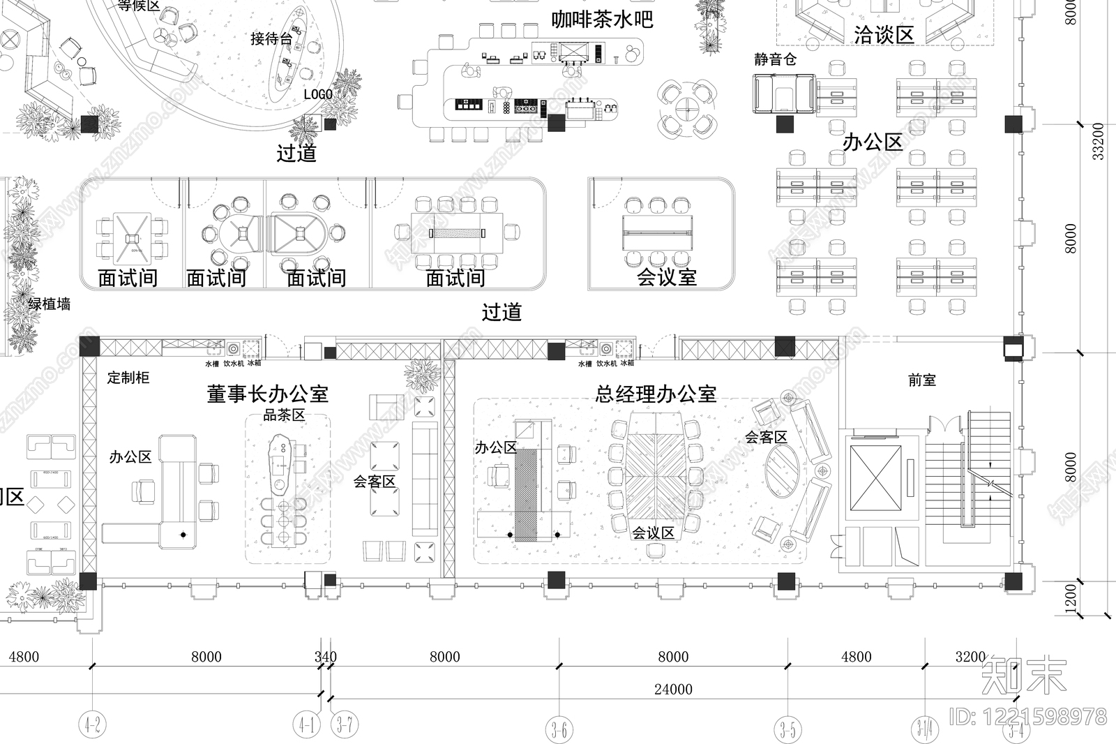 开放办公室cad施工图下载【ID:1221598978】