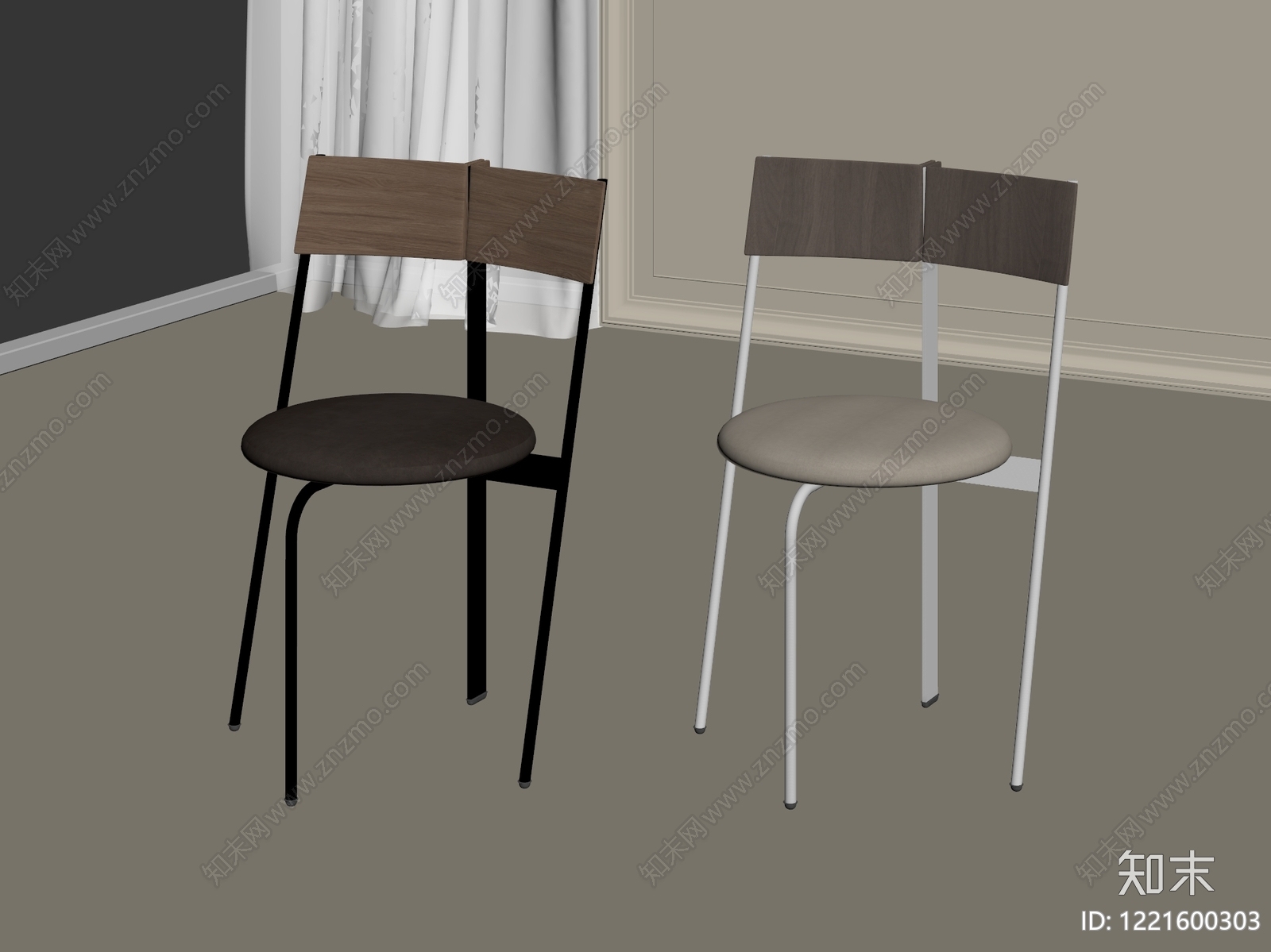 极简餐椅SU模型下载【ID:1221600303】