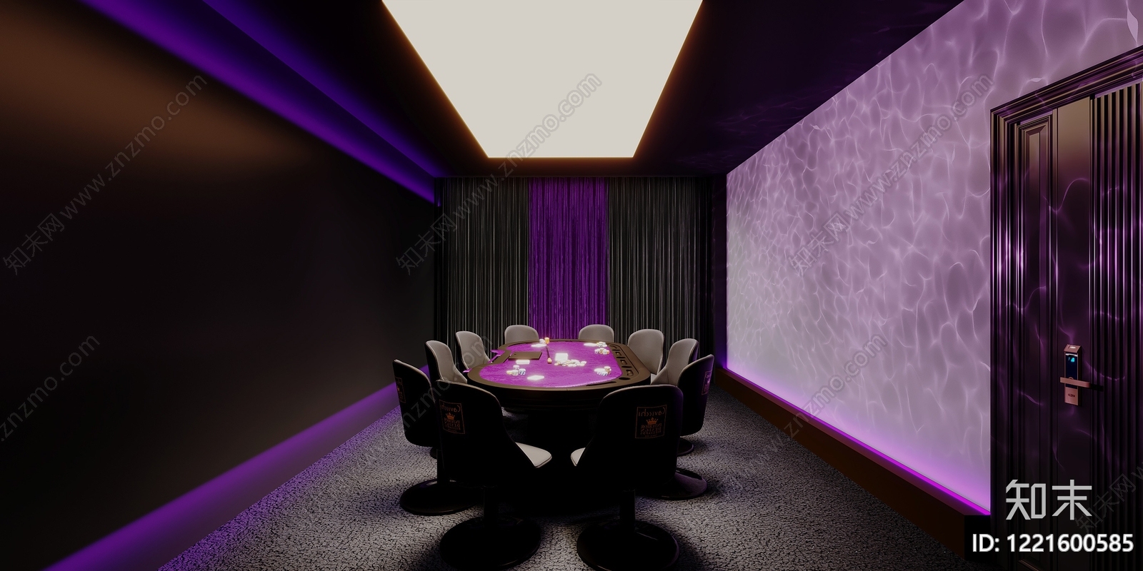 轻奢棋牌室3D模型下载【ID:1221600585】
