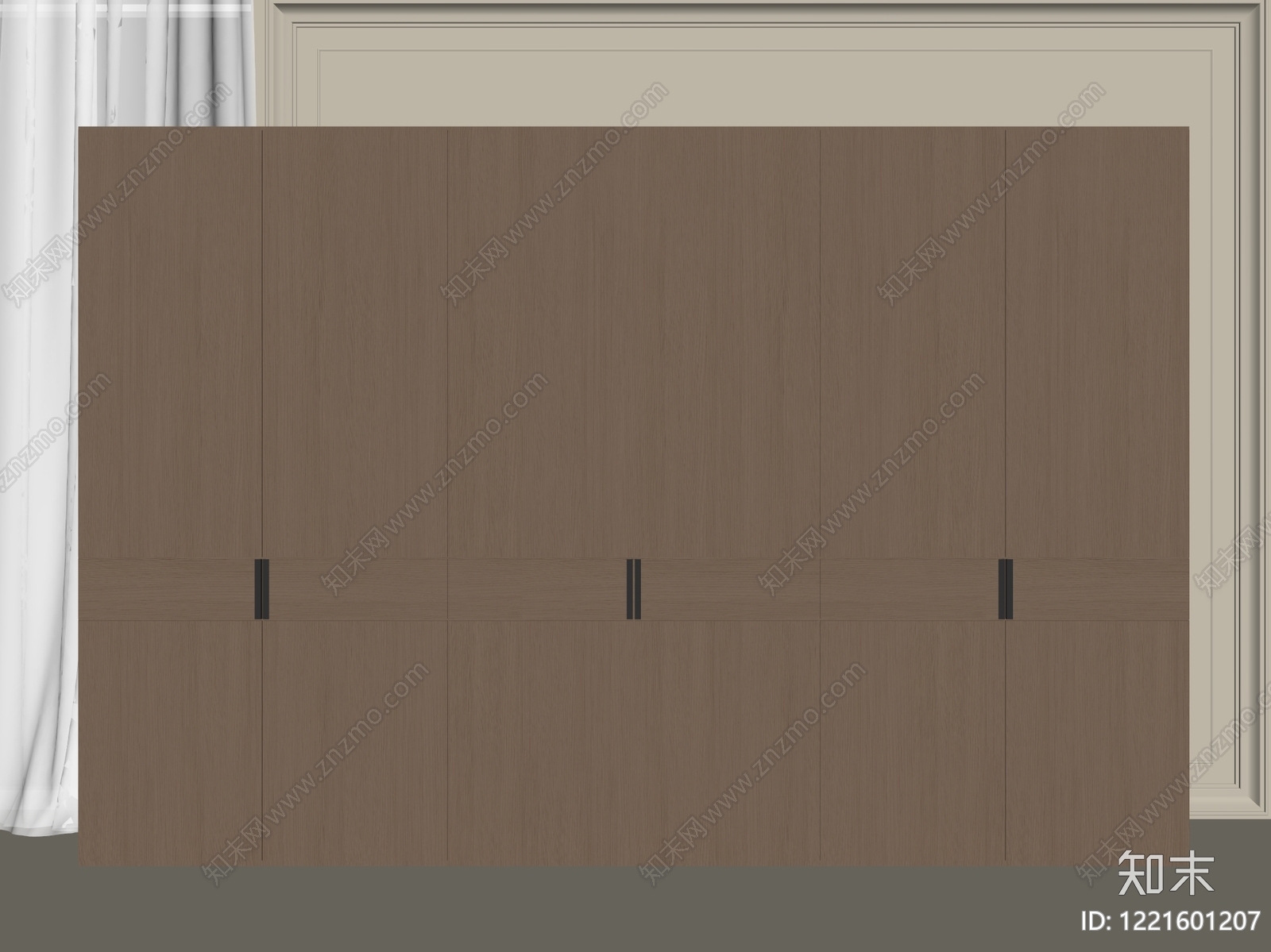 极简衣柜SU模型下载【ID:1221601207】